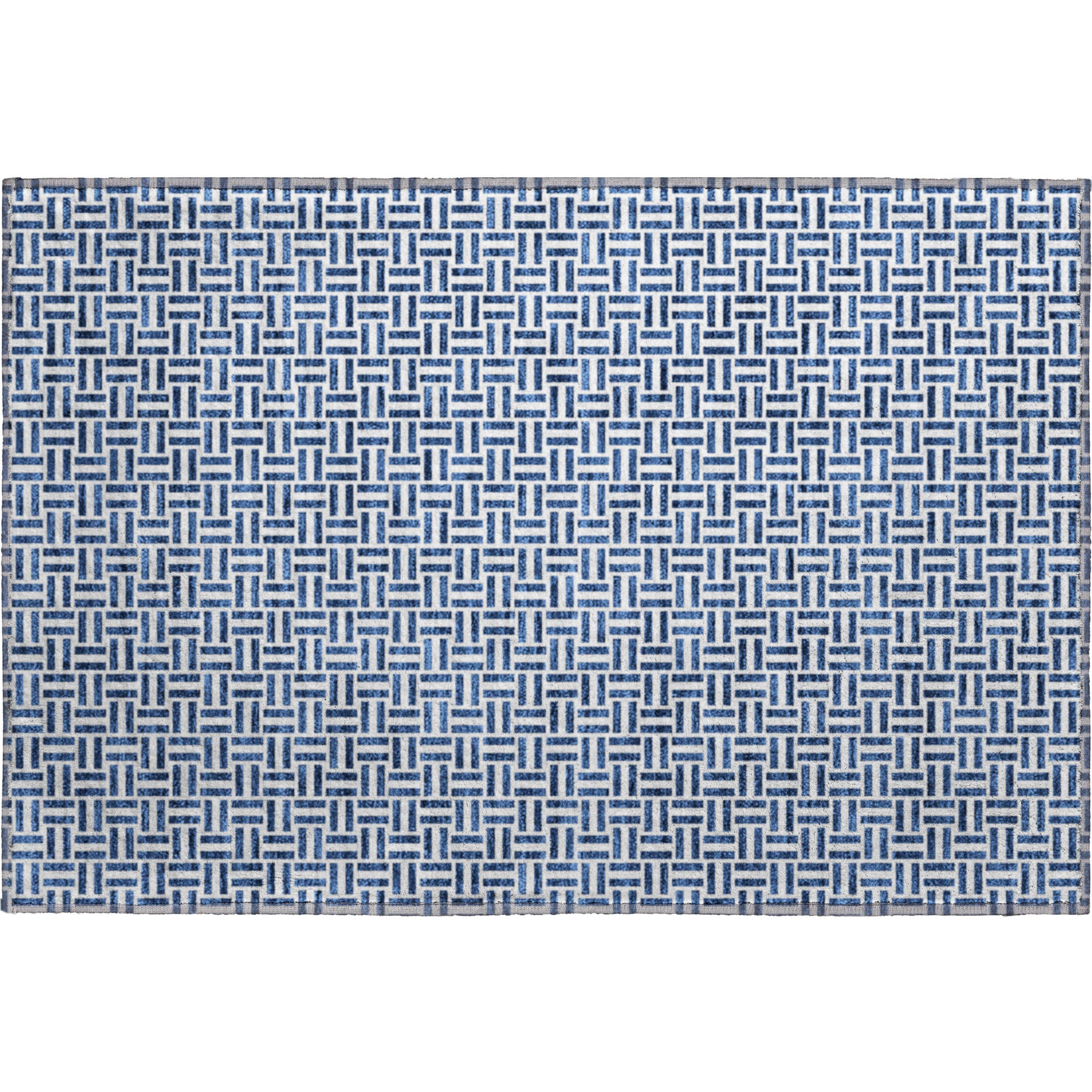 Oaxaca Machine Washable Transitional Navy Blue Rug 1'8" x 2'6" #shape_Rectangle