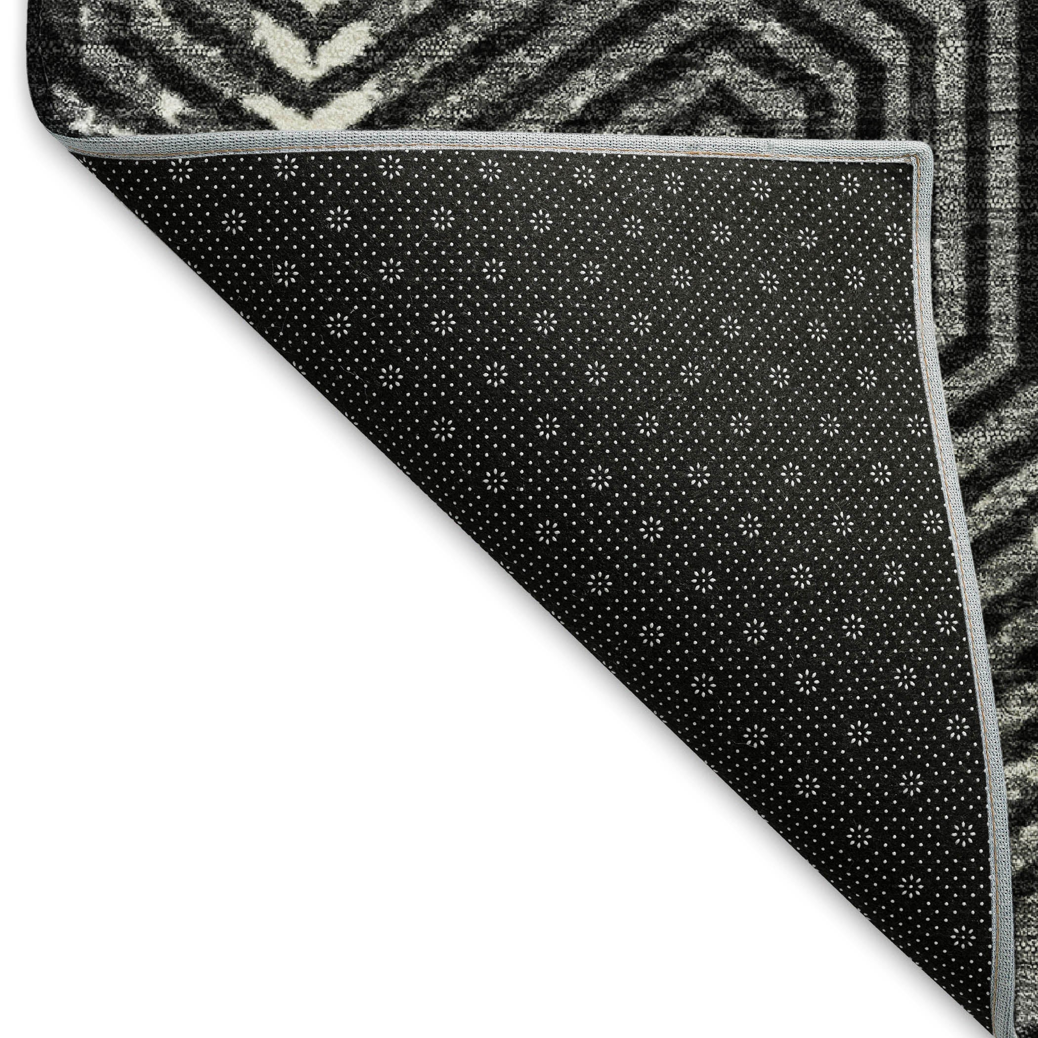 Bern Machine Washable Transitional Black Rug 1'8" x 2'6" #shape_Rectangle