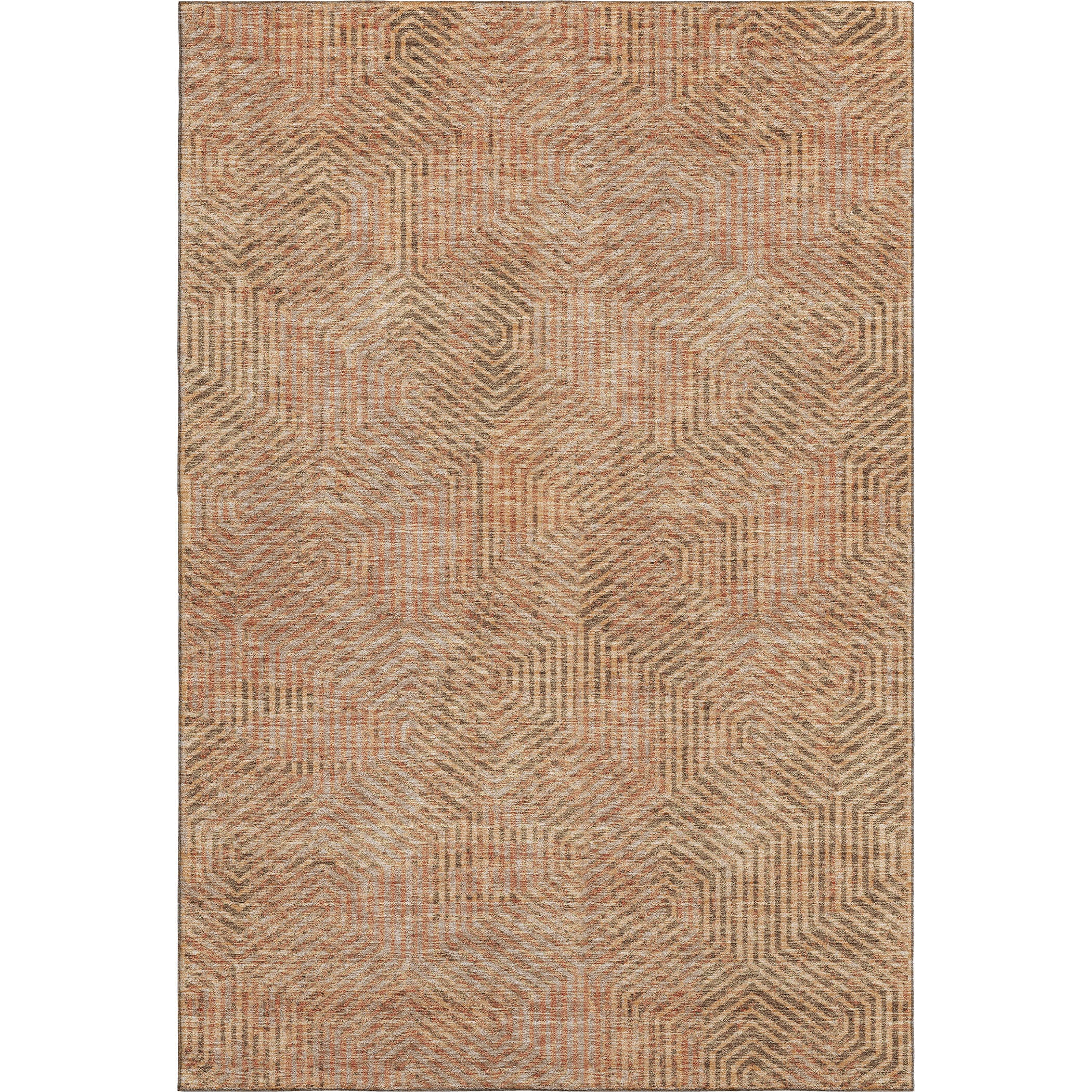 Bern Machine Washable Transitional Copper Orange Rug 2'6" x 3'10" #shape_Rectangle