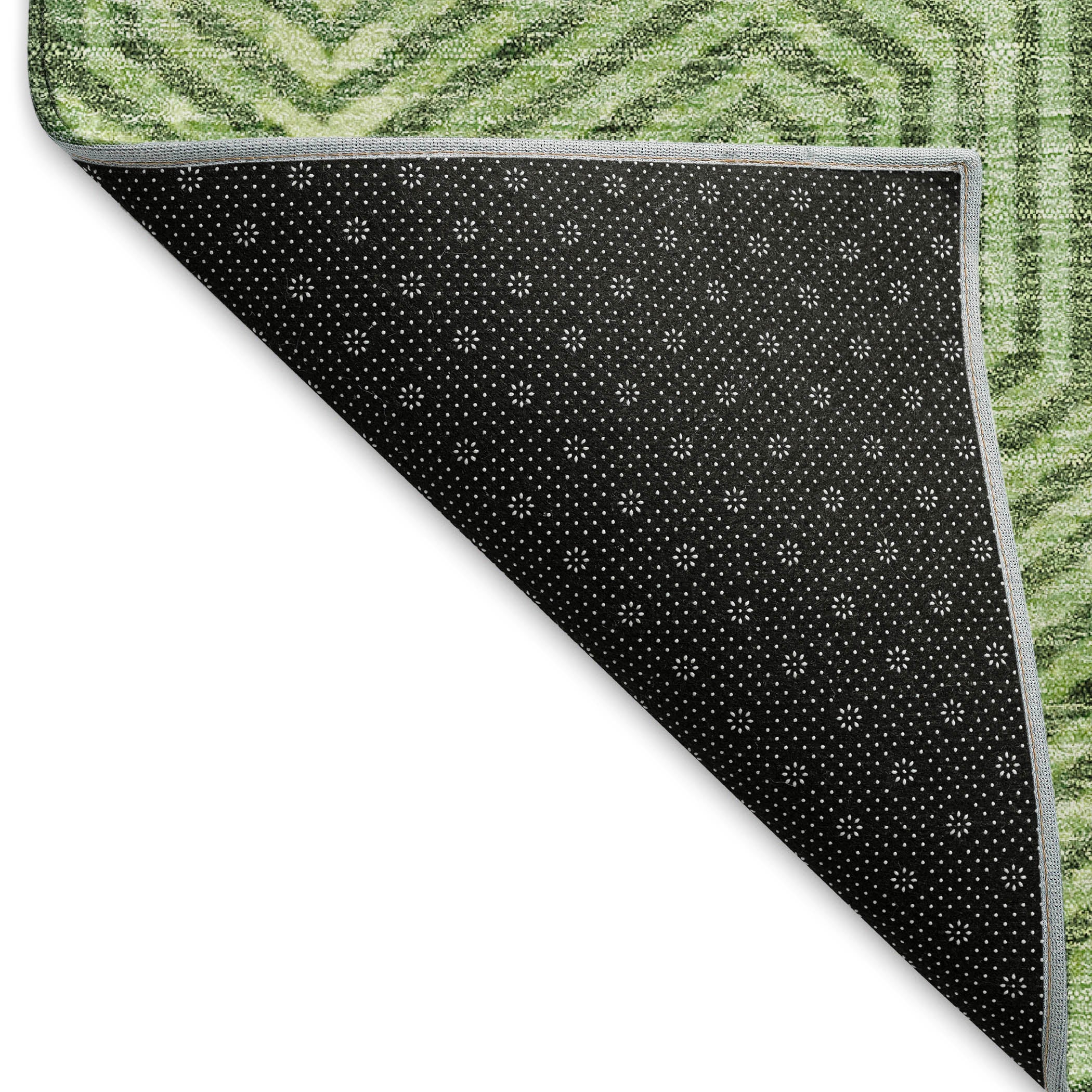 Bern Machine Washable Transitional Green Rug 1'8" x 2'6" #shape_Rectangle