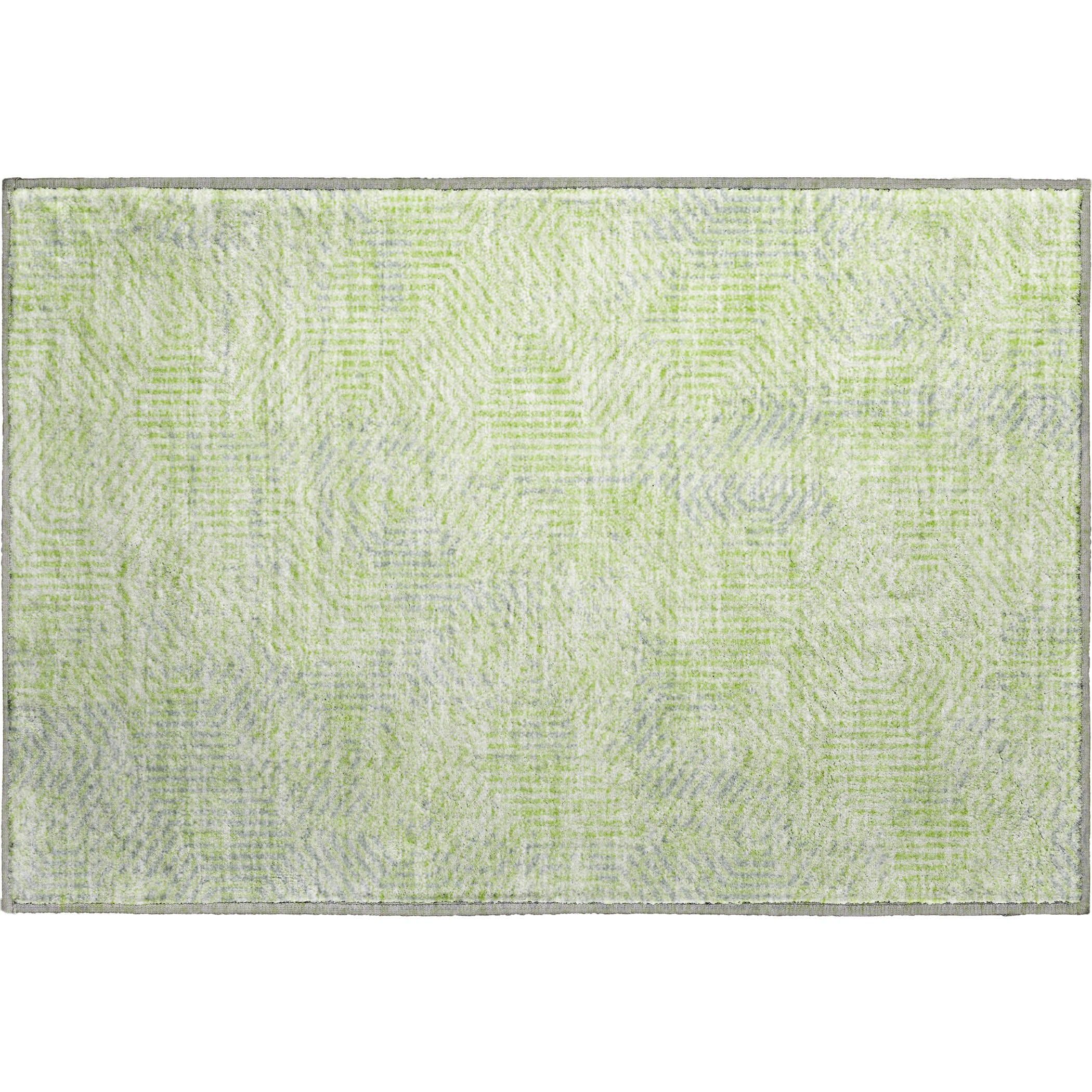 Bern Machine Washable Transitional Lime Green Rug 1'8" x 2'6" #shape_Rectangle
