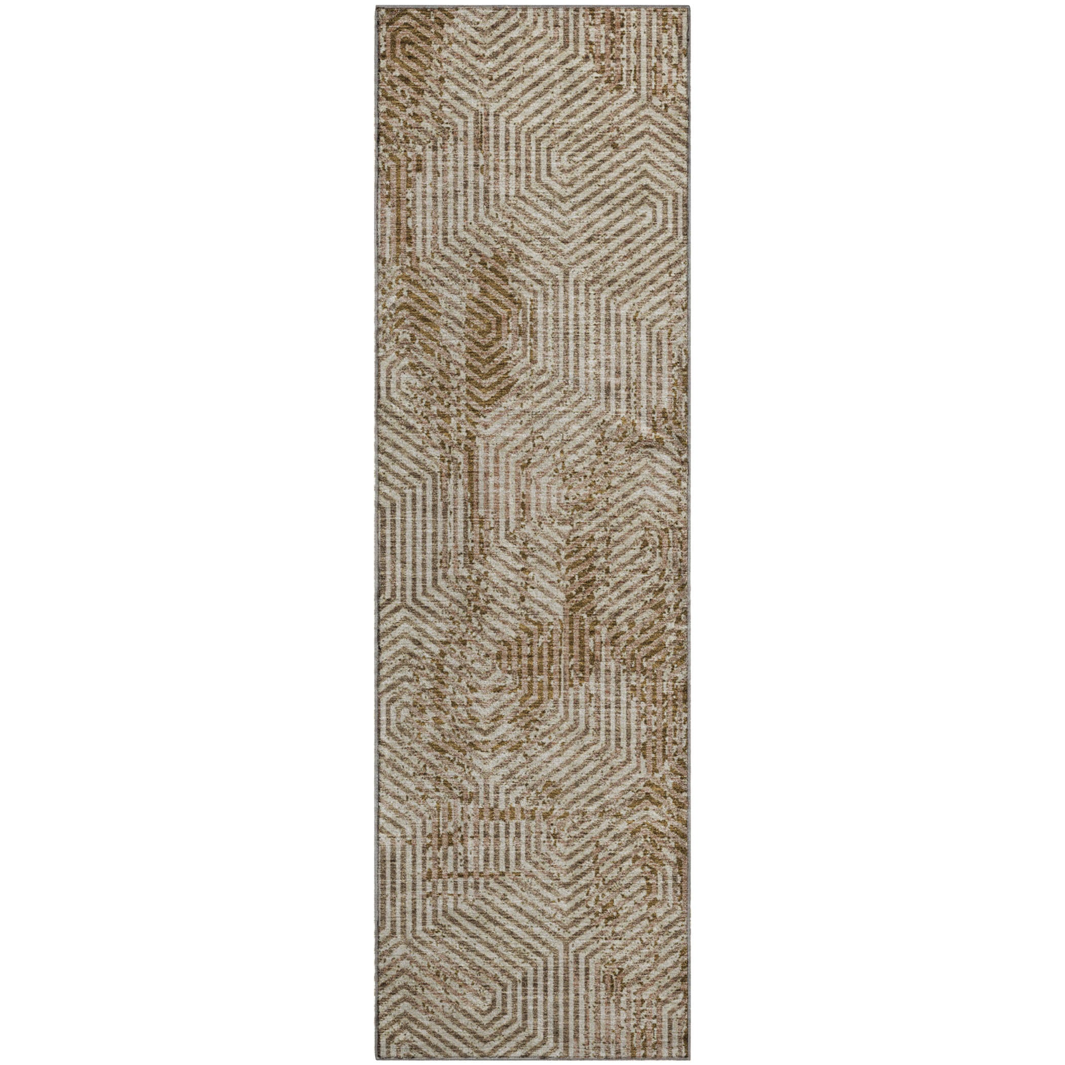 Bern Machine Washable Transitional Mocha Brown Rug 2'3" x 7'6" #shape_Runner