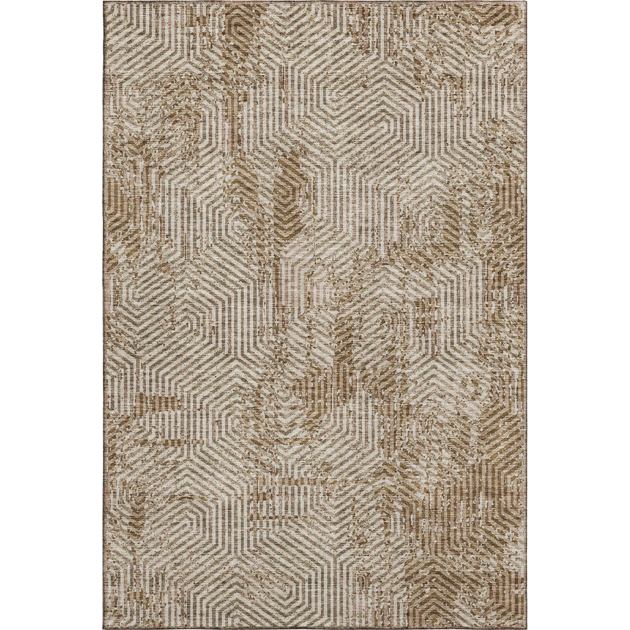 Bern Machine Washable Transitional Mocha Brown Rug 2'6" x 3'10" #shape_Rectangle
