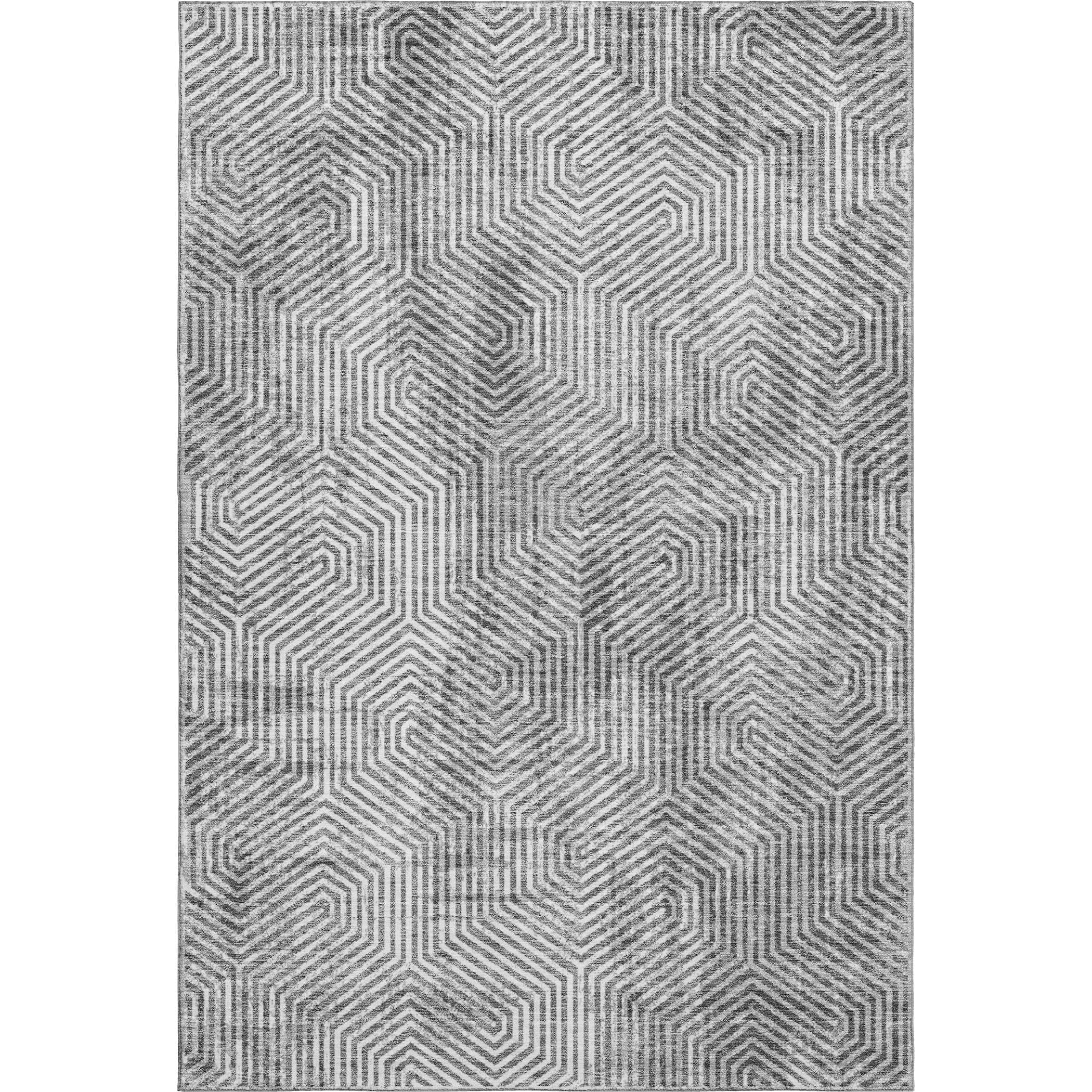Bern Machine Washable Transitional Silver Gray Rug 2'6" x 3'10" #shape_Rectangle
