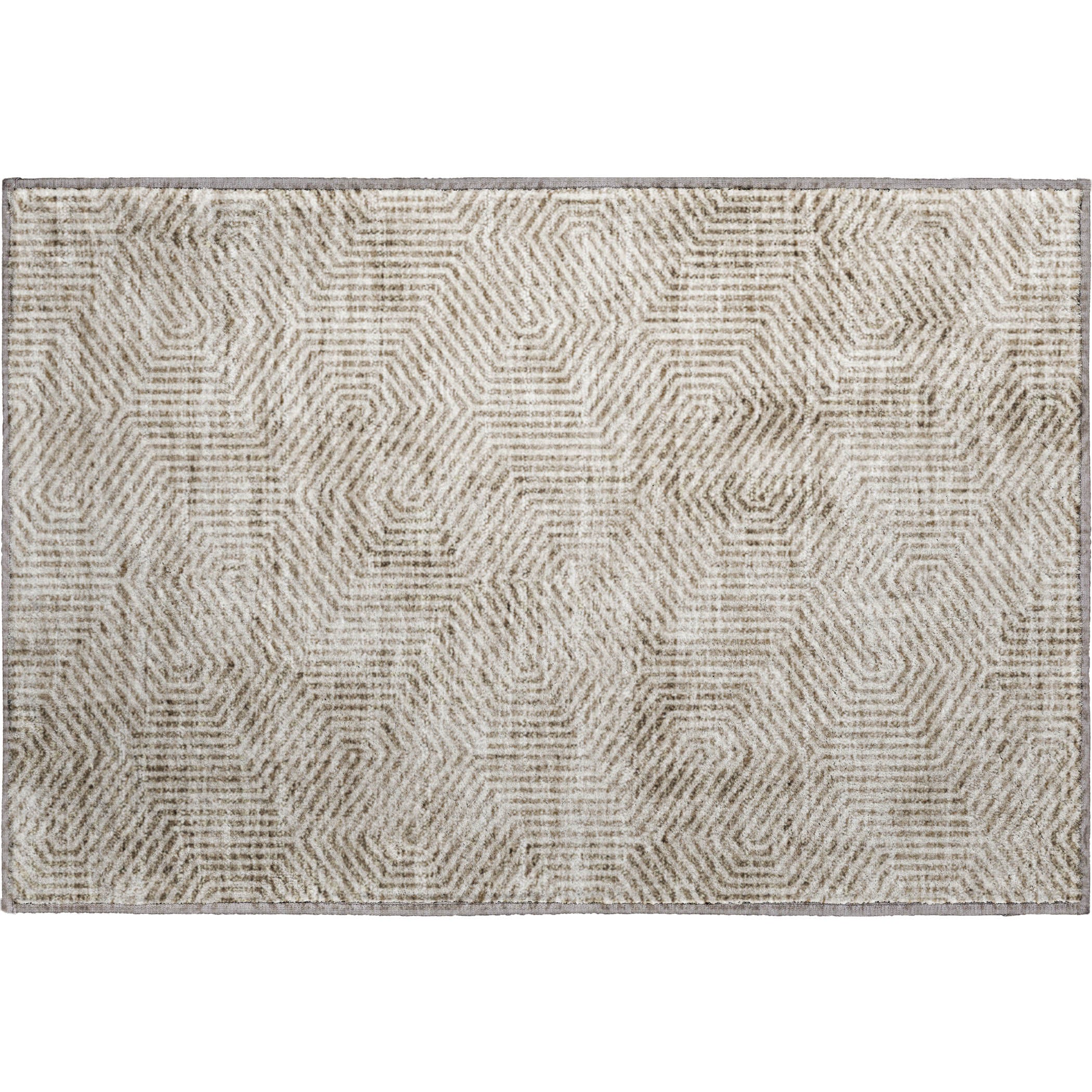 Bern Machine Washable Transitional Taupe Brown Rug 1'8" x 2'6" #shape_Rectangle