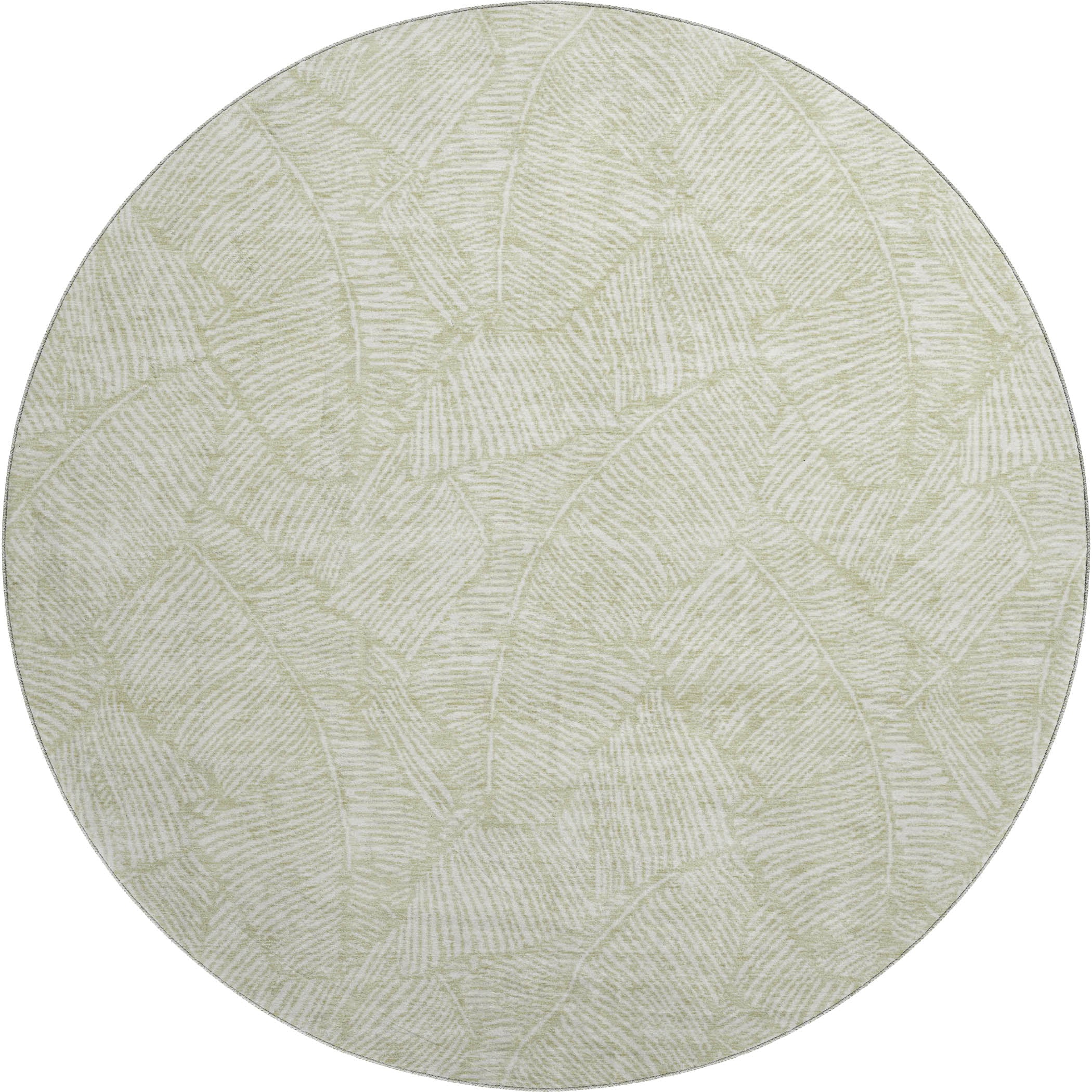 Dubrovnik Machine Washable Transitional Aloe Green Rug 8' x 8' #shape_Round