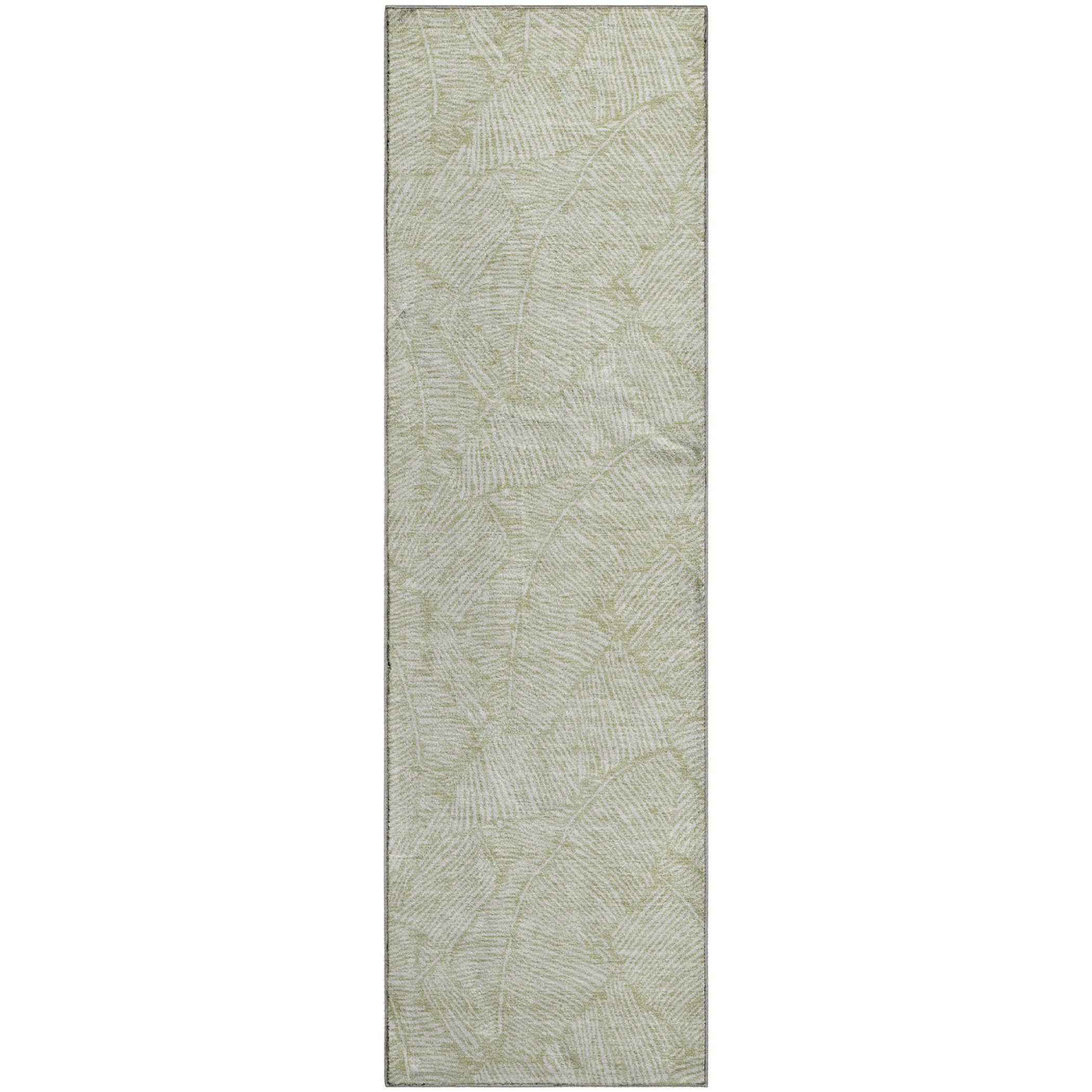 Dubrovnik Machine Washable Transitional Aloe Green Rug 2'3" x 7'6" #shape_Runner