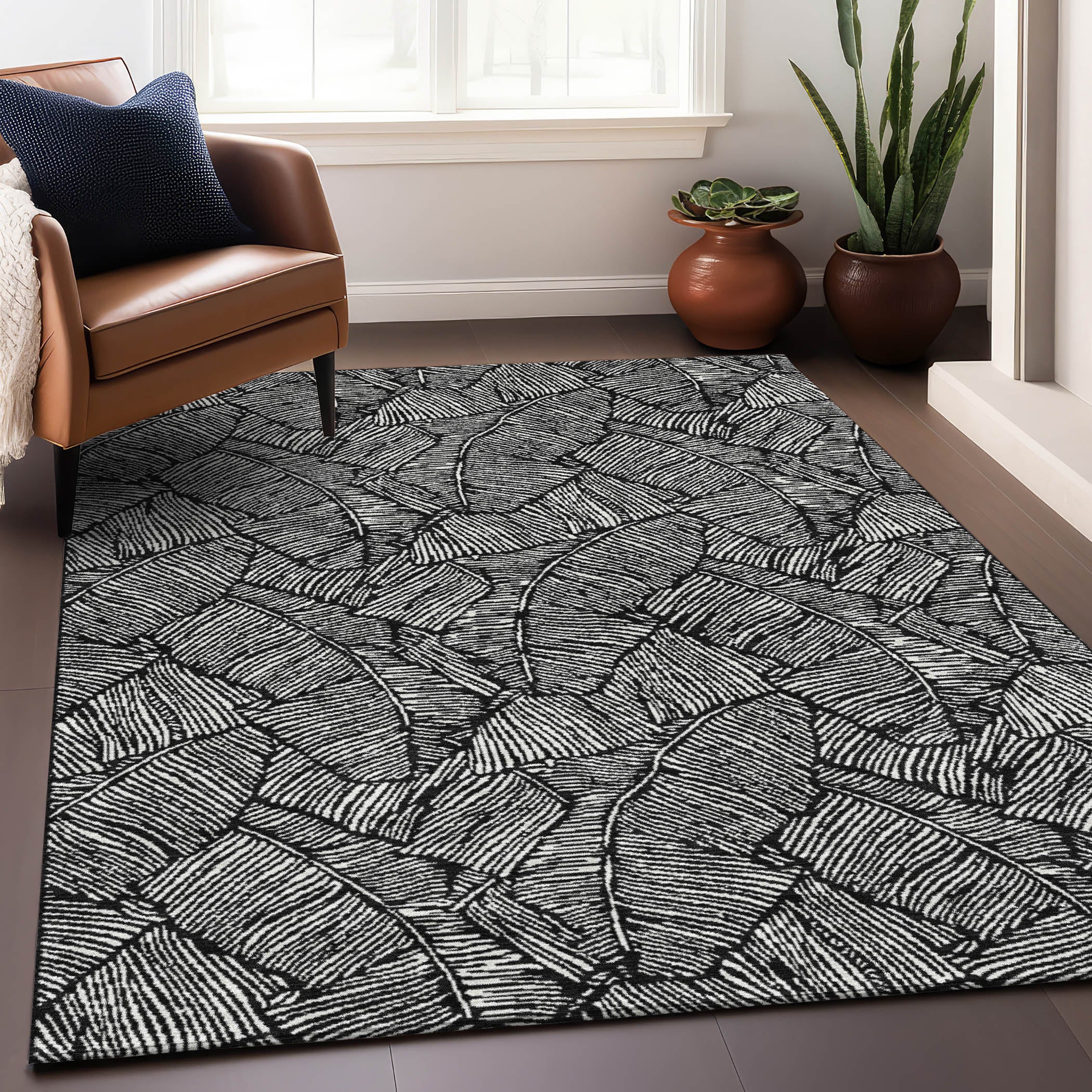 Dubrovnik Machine Washable Transitional Black Rug 2'6" x 3'10" #shape_Rectangle