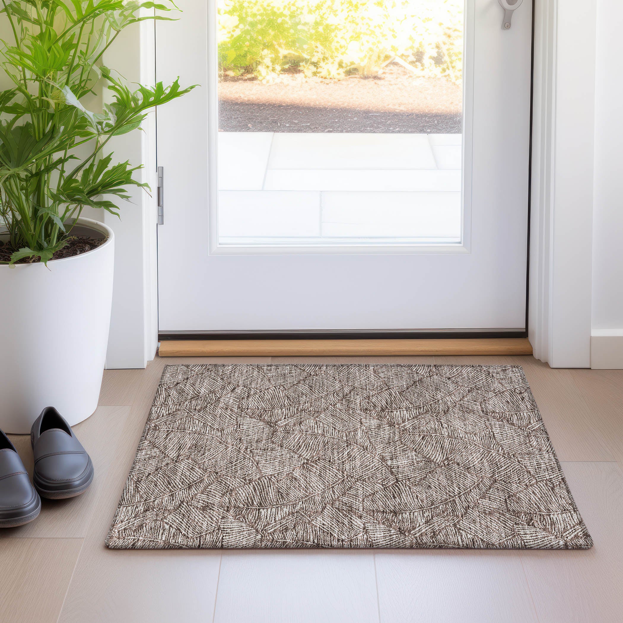 Dubrovnik Machine Washable Transitional Brown Rug 1'8" x 2'6" #shape_Rectangle