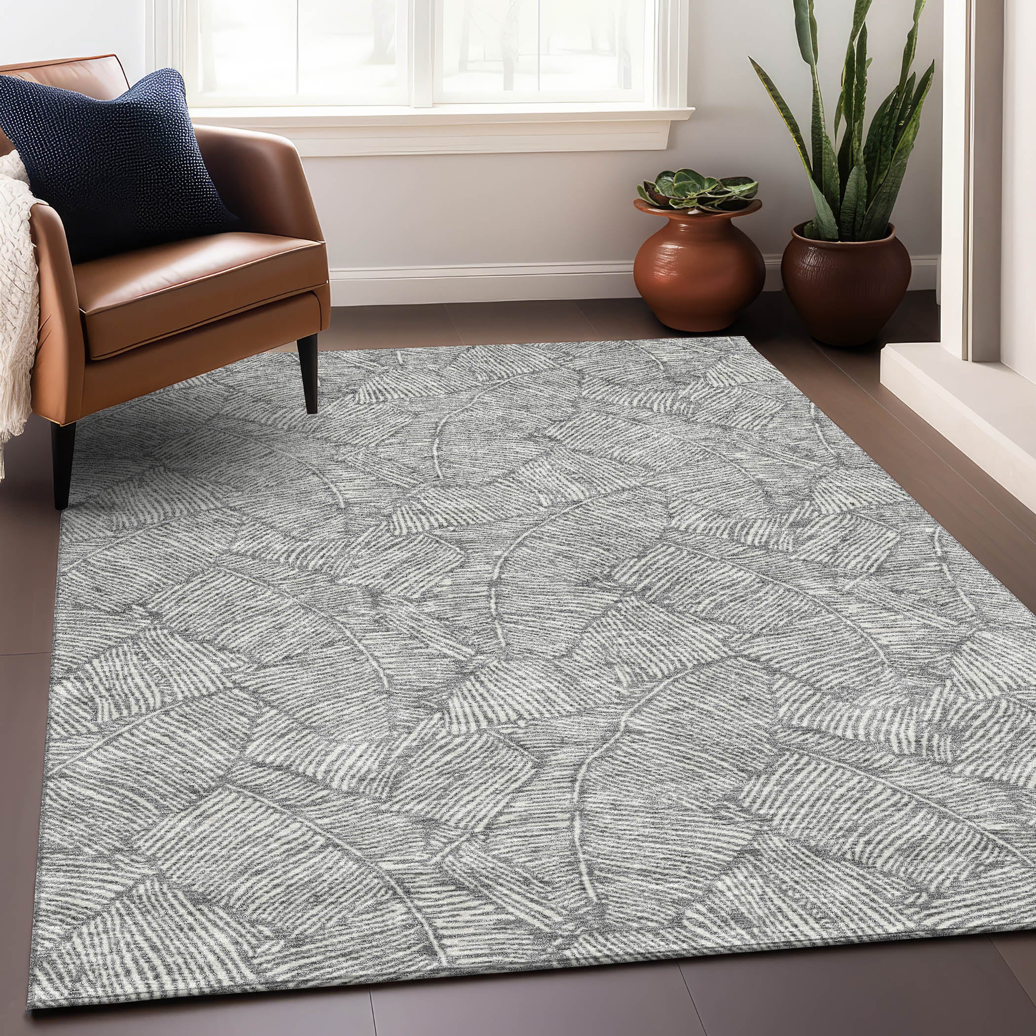 Dubrovnik Machine Washable Transitional Gray Rug 2'6" x 3'10" #shape_Rectangle
