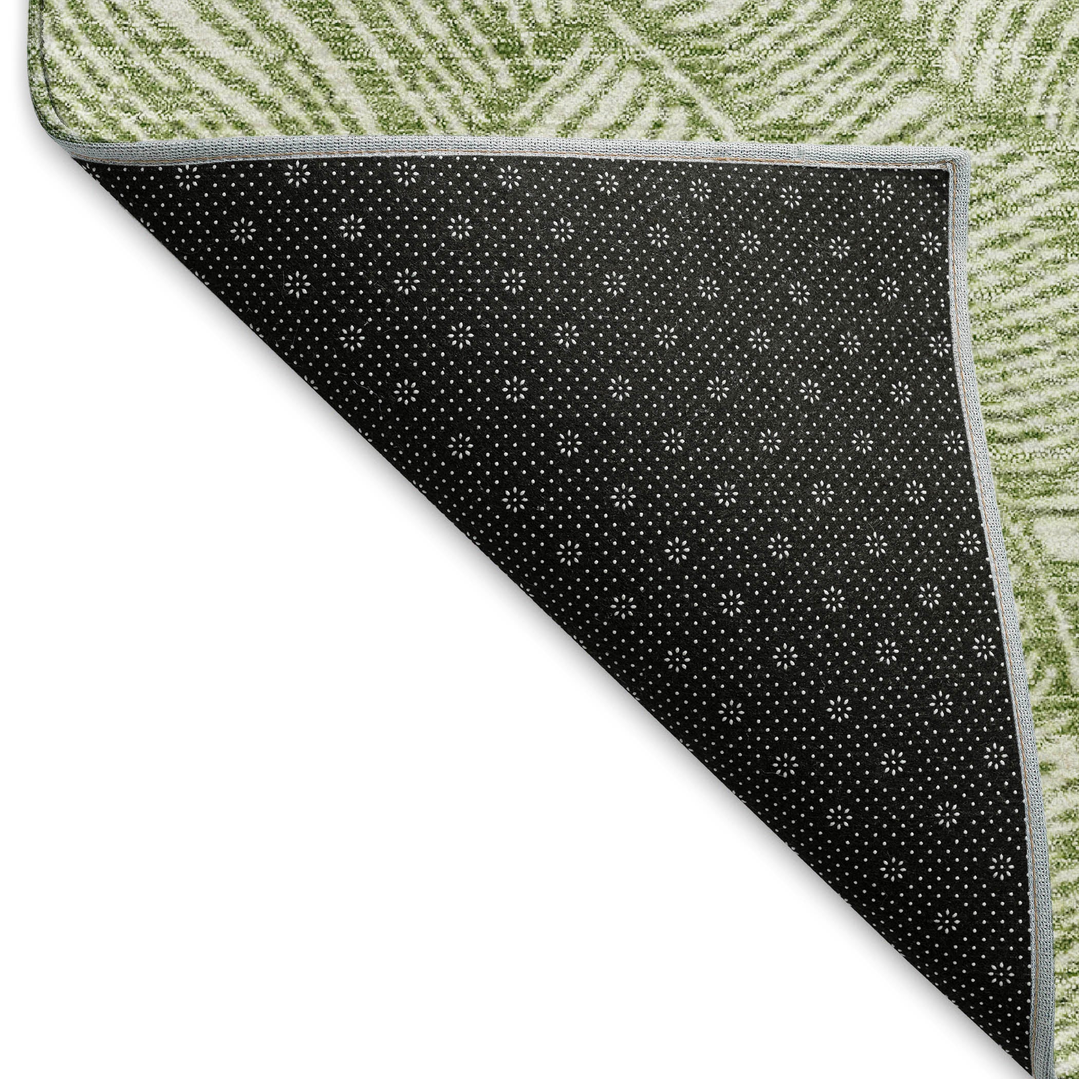 Dubrovnik Machine Washable Transitional Green Rug 1'8" x 2'6" #shape_Rectangle