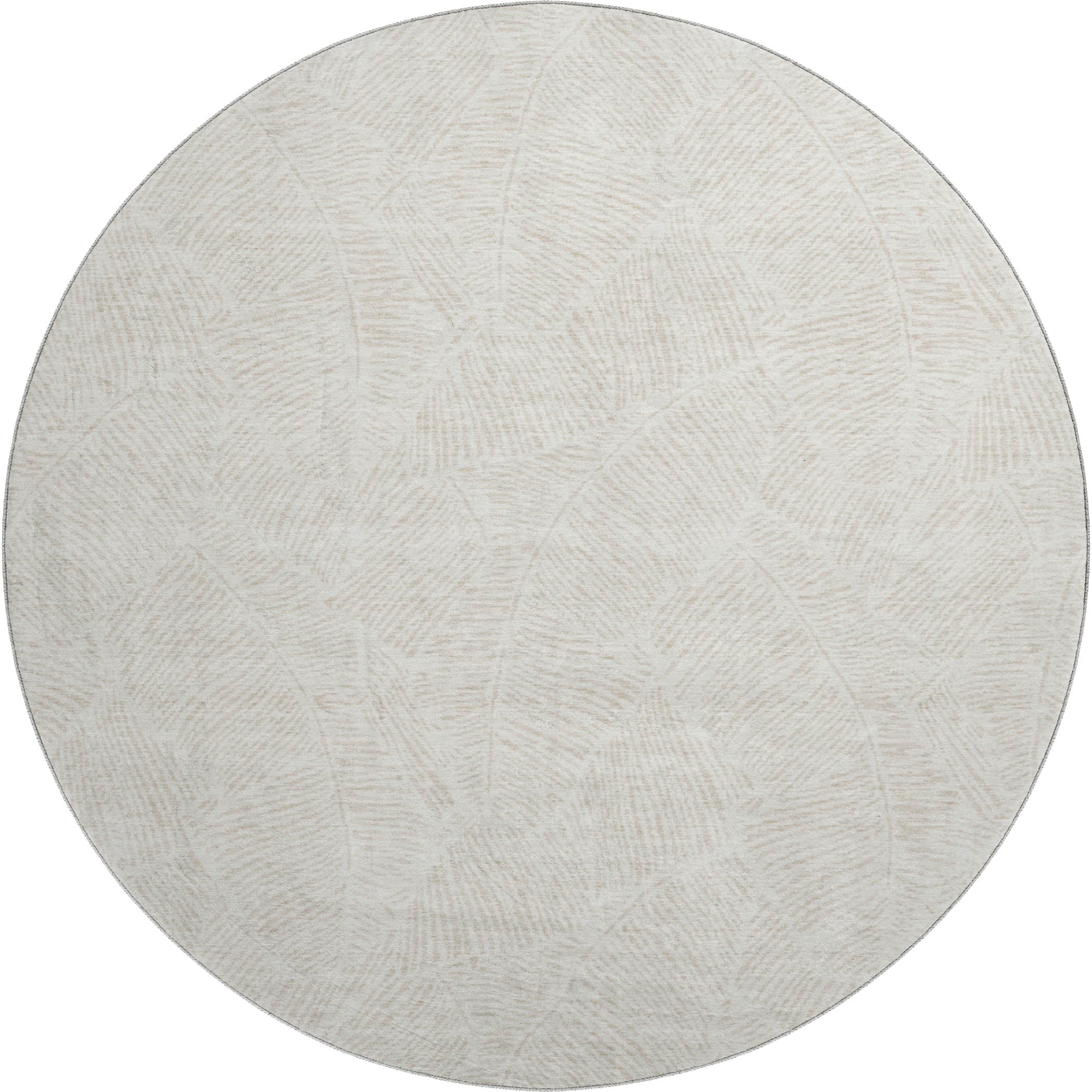 Dubrovnik Machine Washable Transitional Ivory Rug 8' x 8' #shape_Round