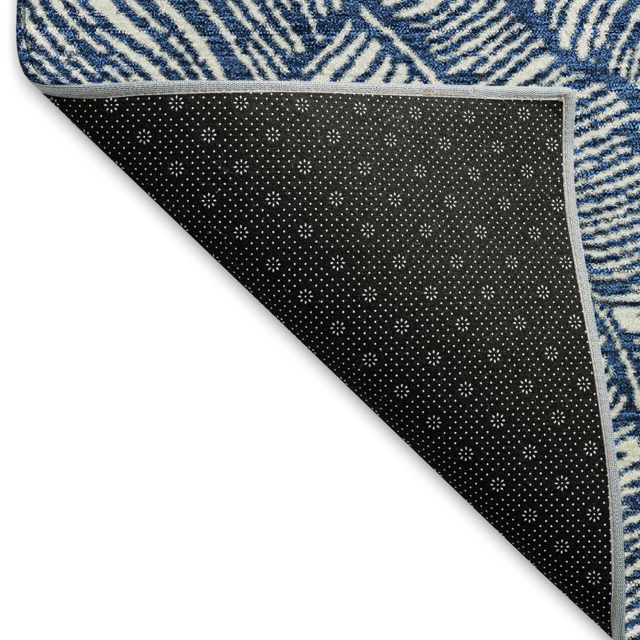 Dubrovnik Machine Washable Transitional Navy Blue Rug 1'8" x 2'6" #shape_Rectangle