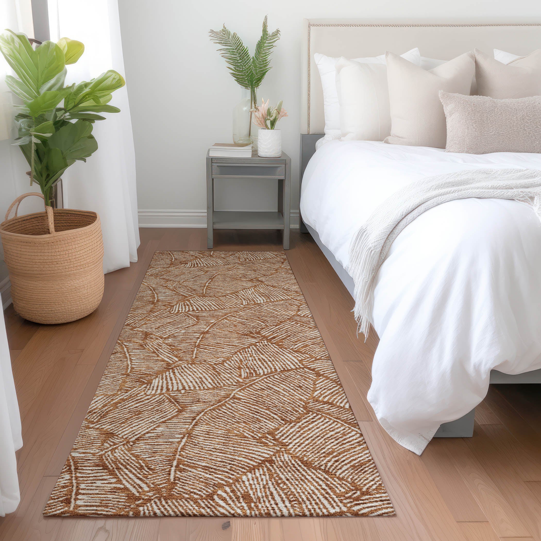 Dubrovnik Machine Washable Transitional Paprika Orange Rug 2'3" x 7'6" #shape_Runner
