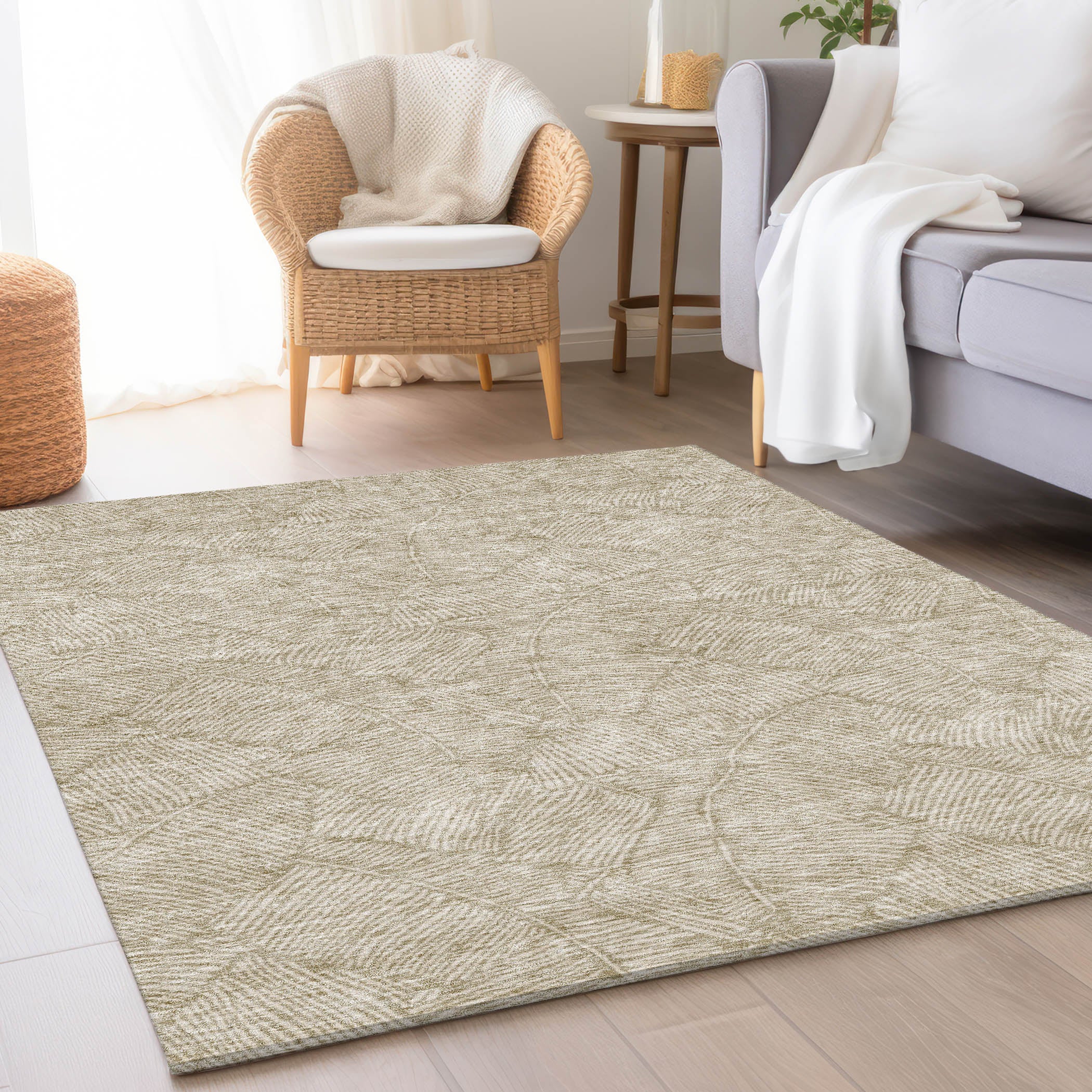 Dubrovnik Machine Washable Transitional Taupe Brown Rug 2'6" x 3'10" #shape_Rectangle