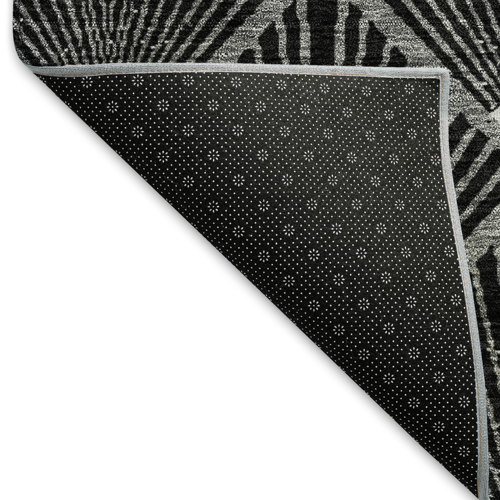Kotor Machine Washable Transitional Black Rug 1'8" x 2'6" #shape_Rectangle