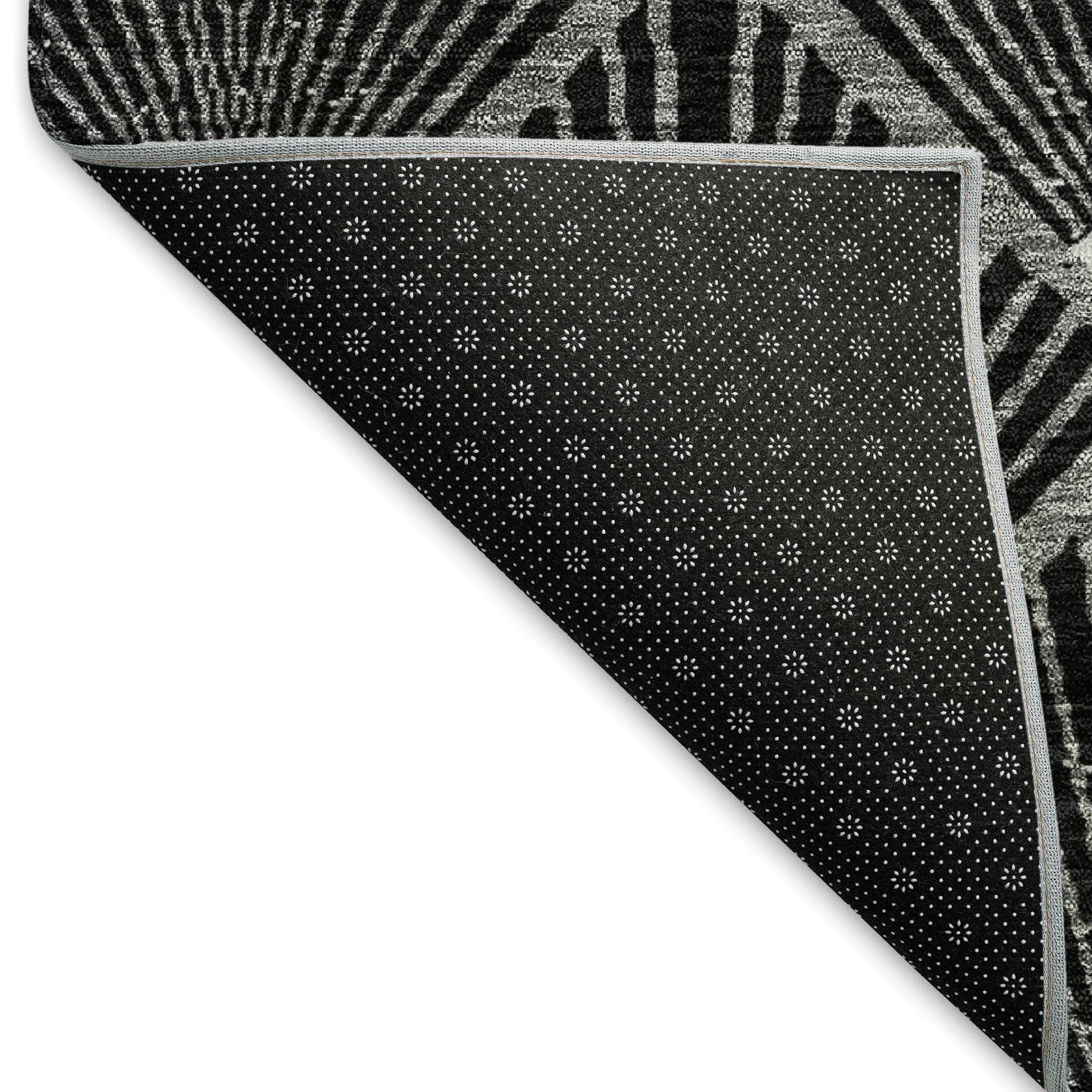 Kotor Machine Washable Transitional Black Rug 1'8" x 2'6" #shape_Rectangle