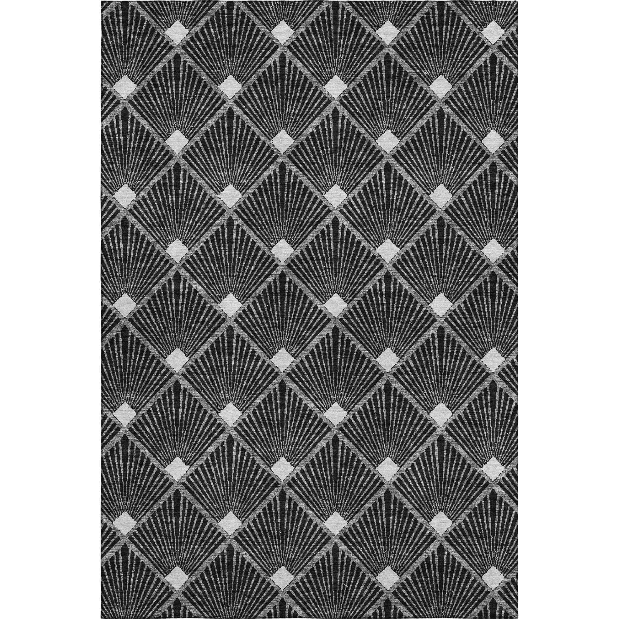 Kotor Machine Washable Transitional Black Rug 2'6" x 3'10" #shape_Rectangle