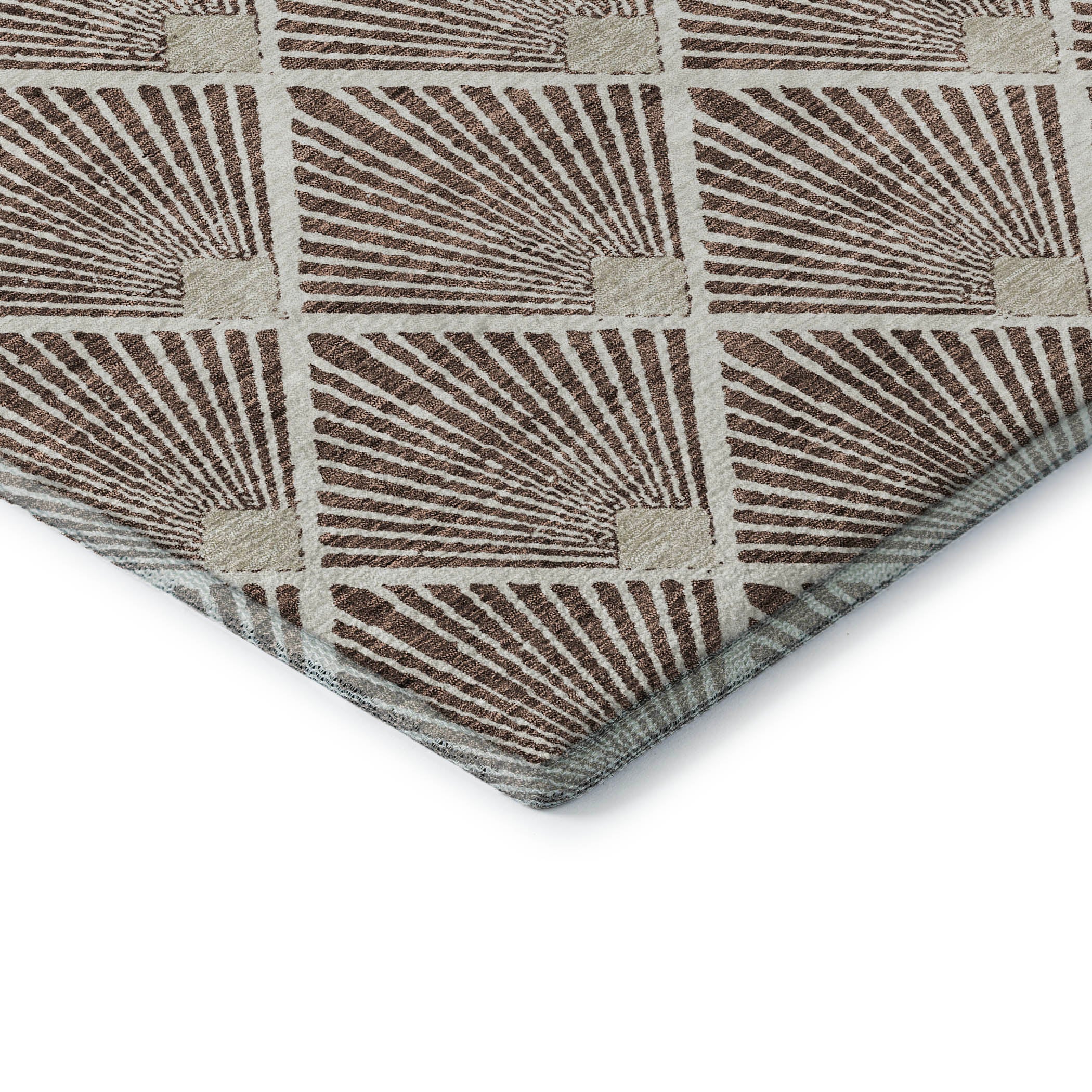 Kotor Machine Washable Transitional Brown Rug 1'8" x 2'6" #shape_Rectangle