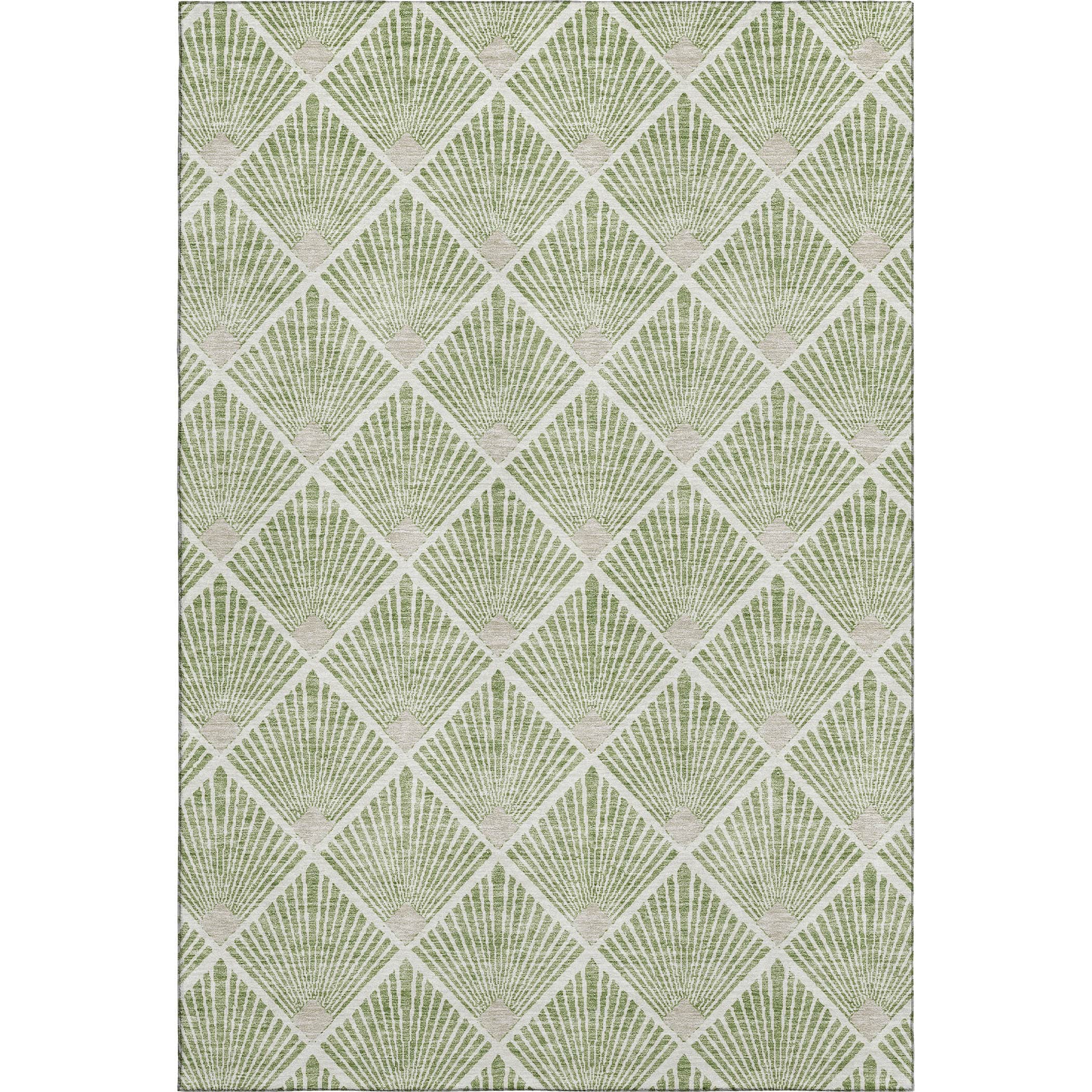 Kotor Machine Washable Transitional Green Rug 2'6" x 3'10" #shape_Rectangle