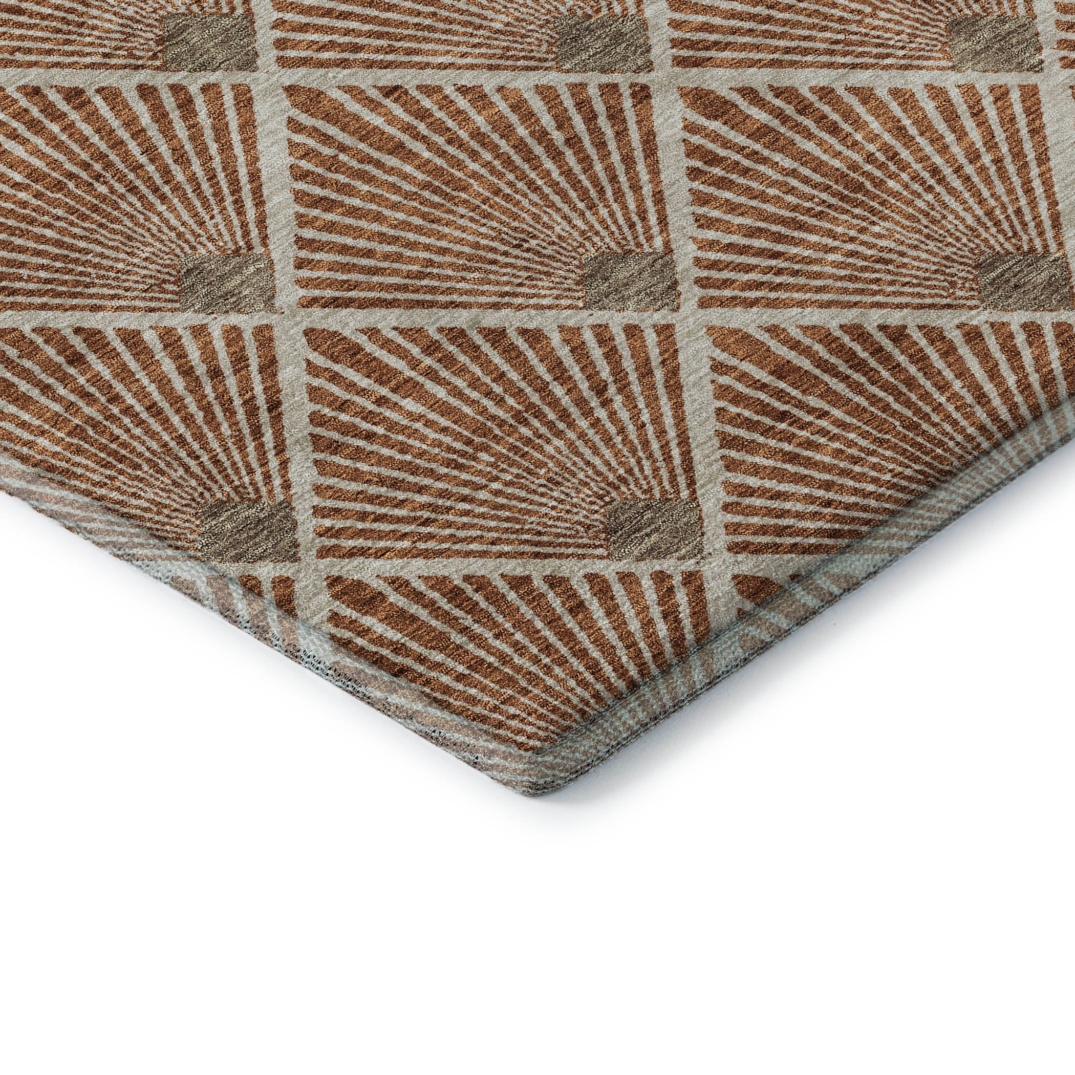 Kotor Machine Washable Transitional Paprika Orange Rug 1'8" x 2'6" #shape_Rectangle