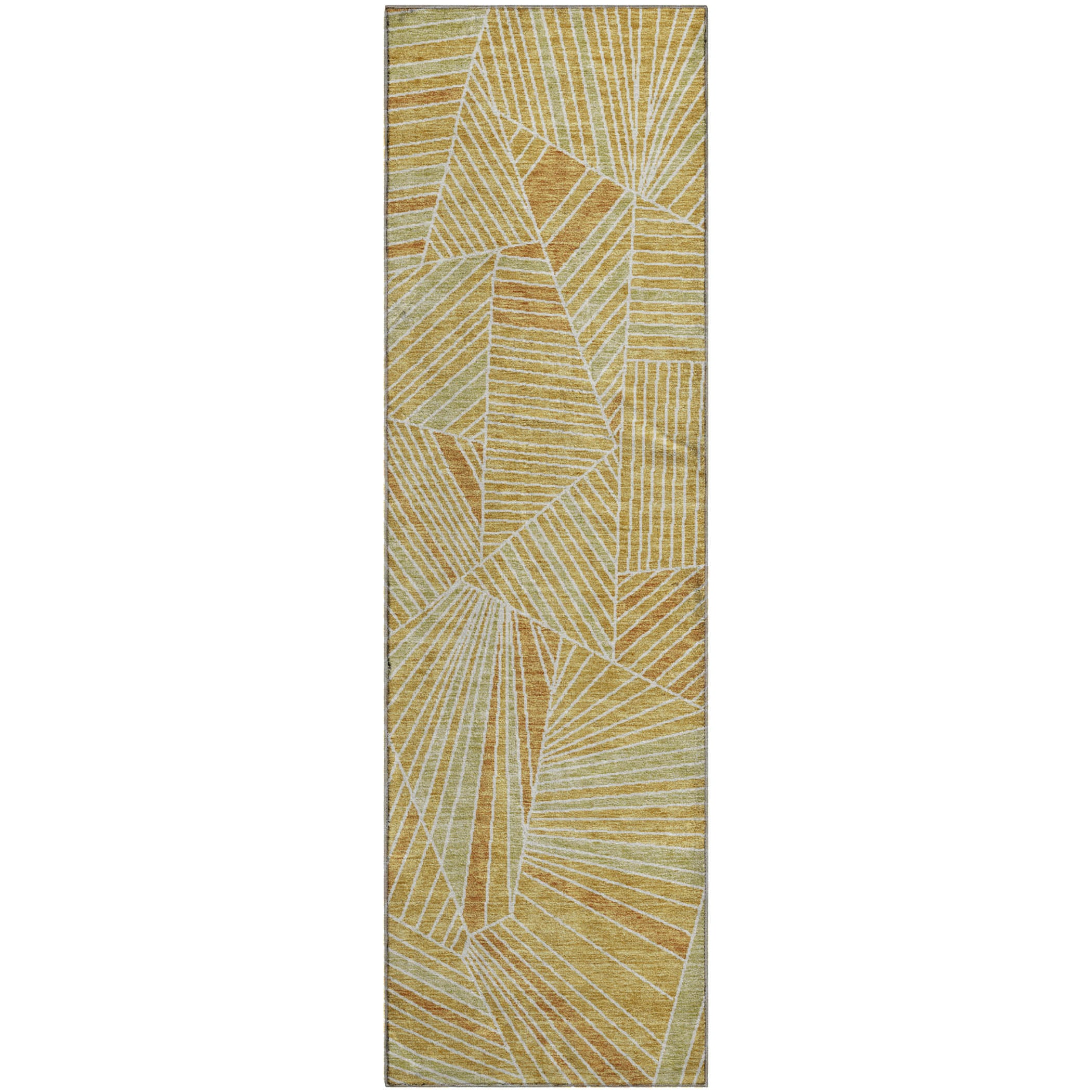 Siena Machine Washable Transitional Gold Rug 2'3" x 7'6" #shape_Runner