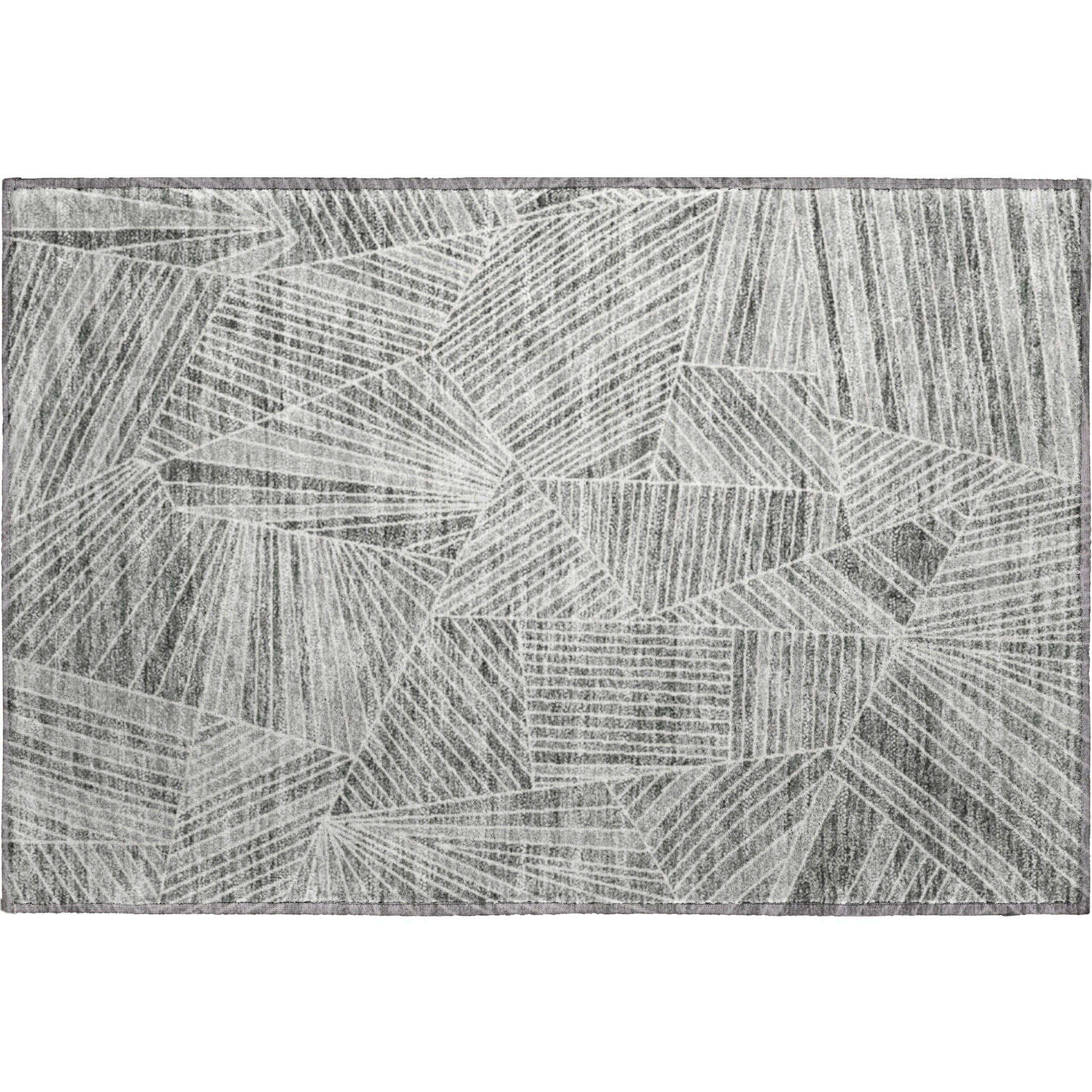 Siena Machine Washable Transitional Gray Rug 1'8" x 2'6" #shape_Rectangle