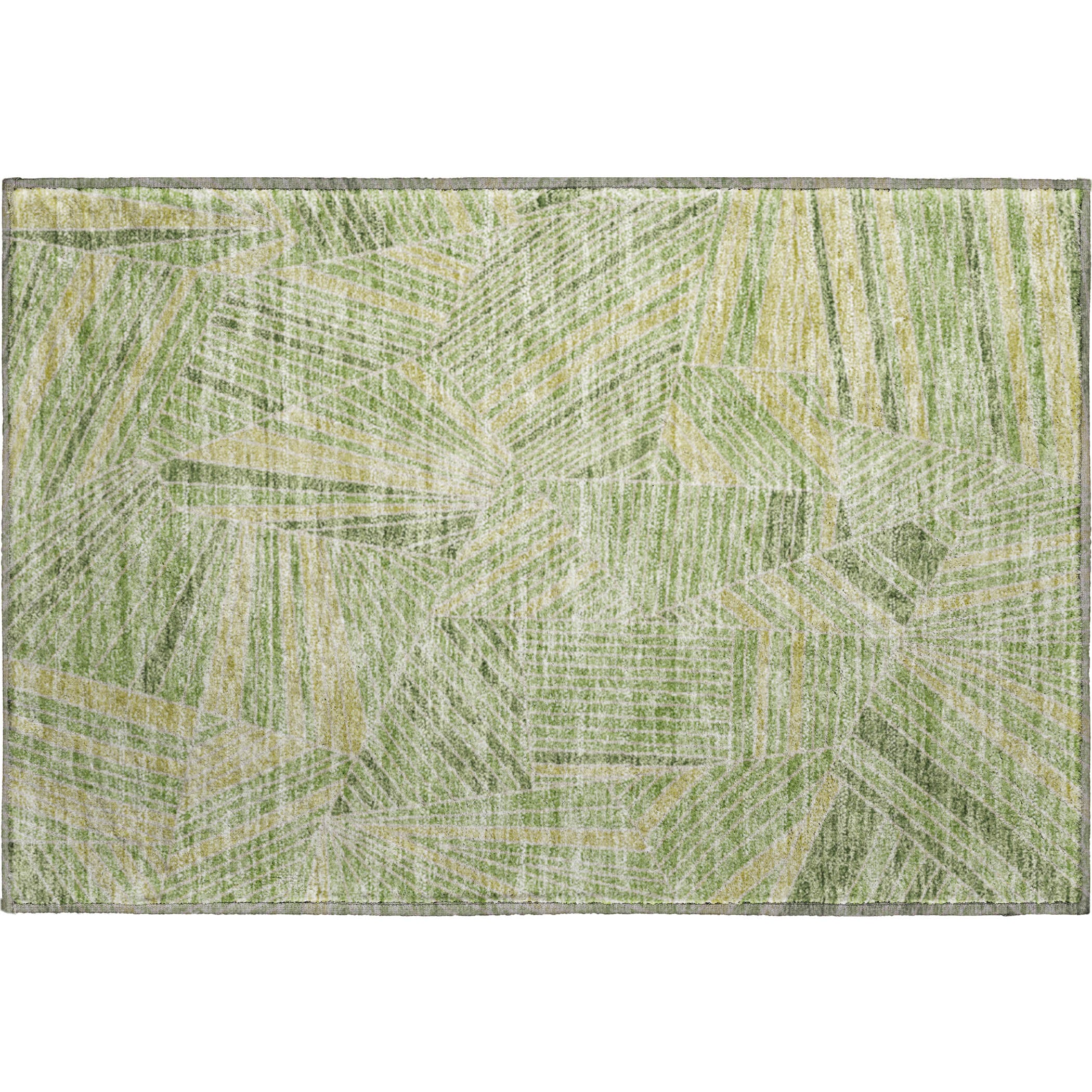 Siena Machine Washable Transitional Green Rug 1'8" x 2'6" #shape_Rectangle