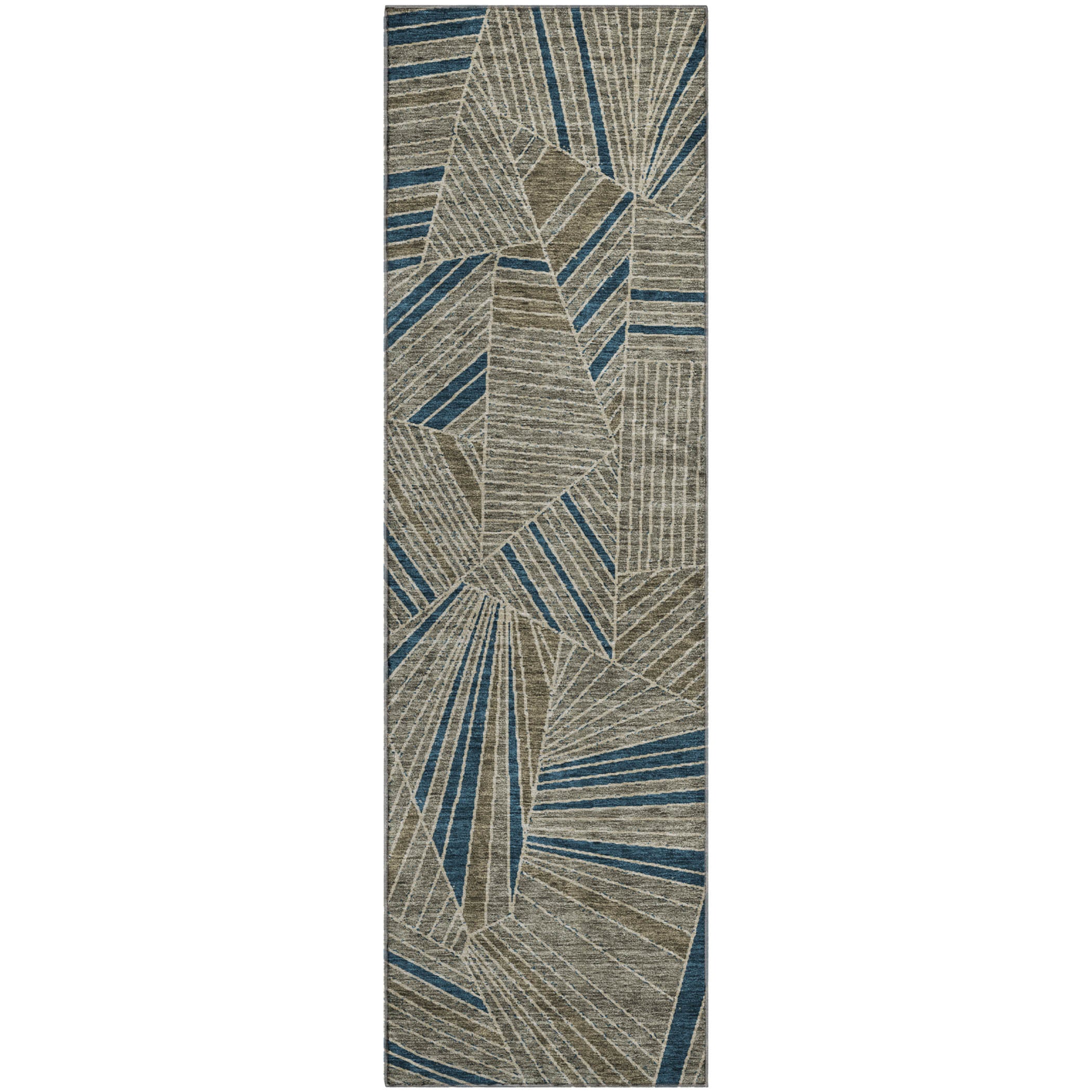 Siena Machine Washable Transitional Taupe Brown Rug 2'3" x 7'6" #shape_Runner