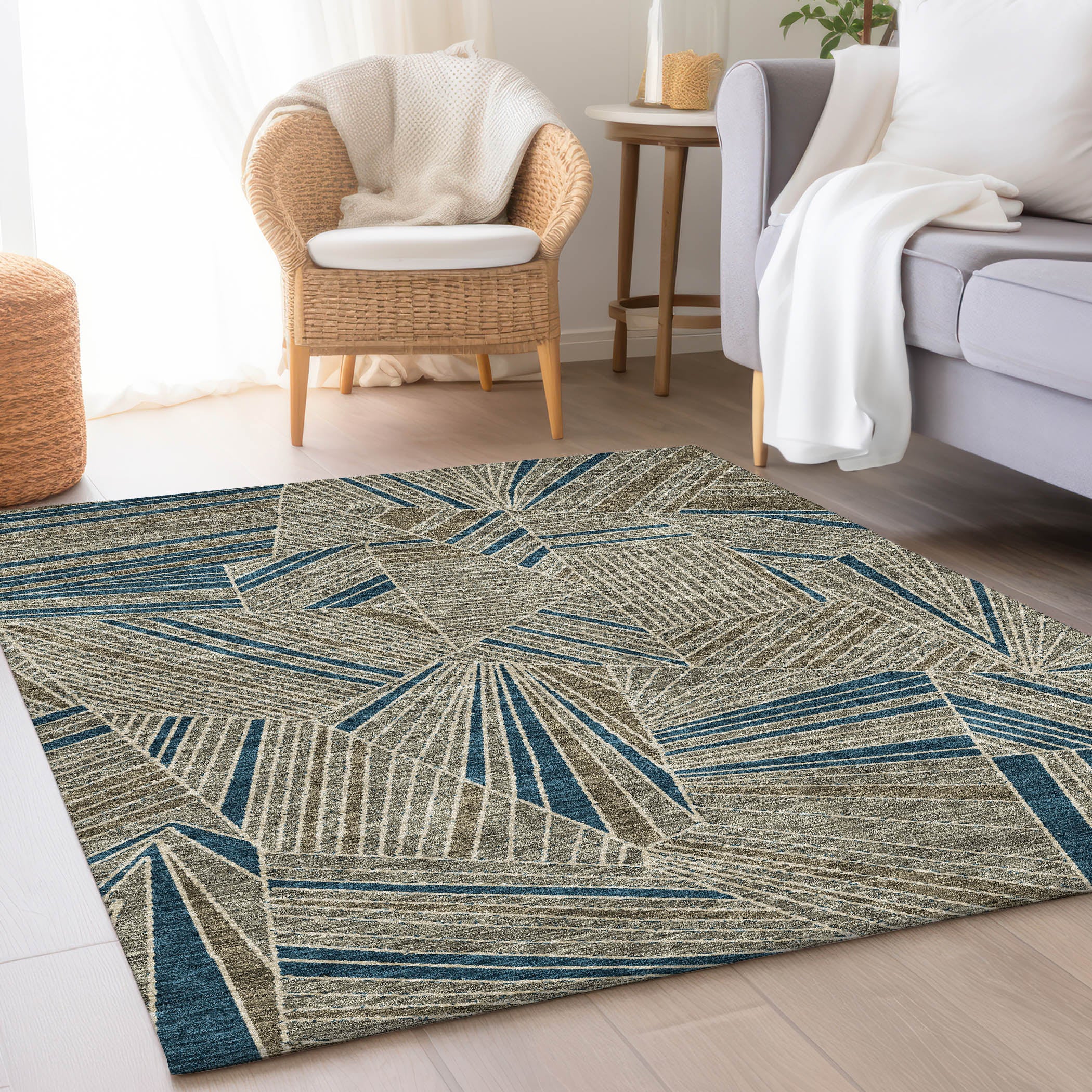 Siena Machine Washable Transitional Taupe Brown Rug 2'6" x 3'10" #shape_Rectangle