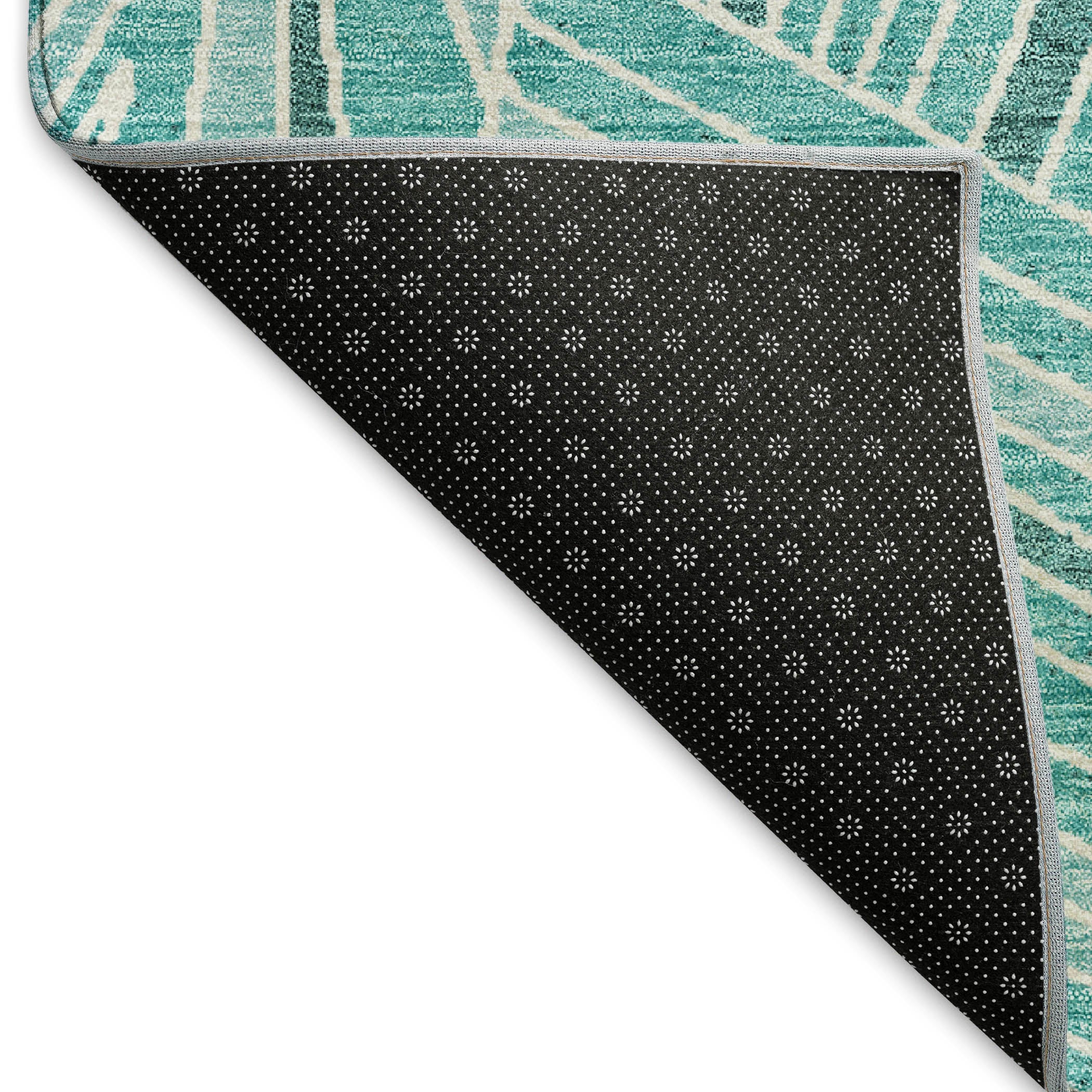 Siena Machine Washable Transitional Teal Rug 1'8" x 2'6" #shape_Rectangle