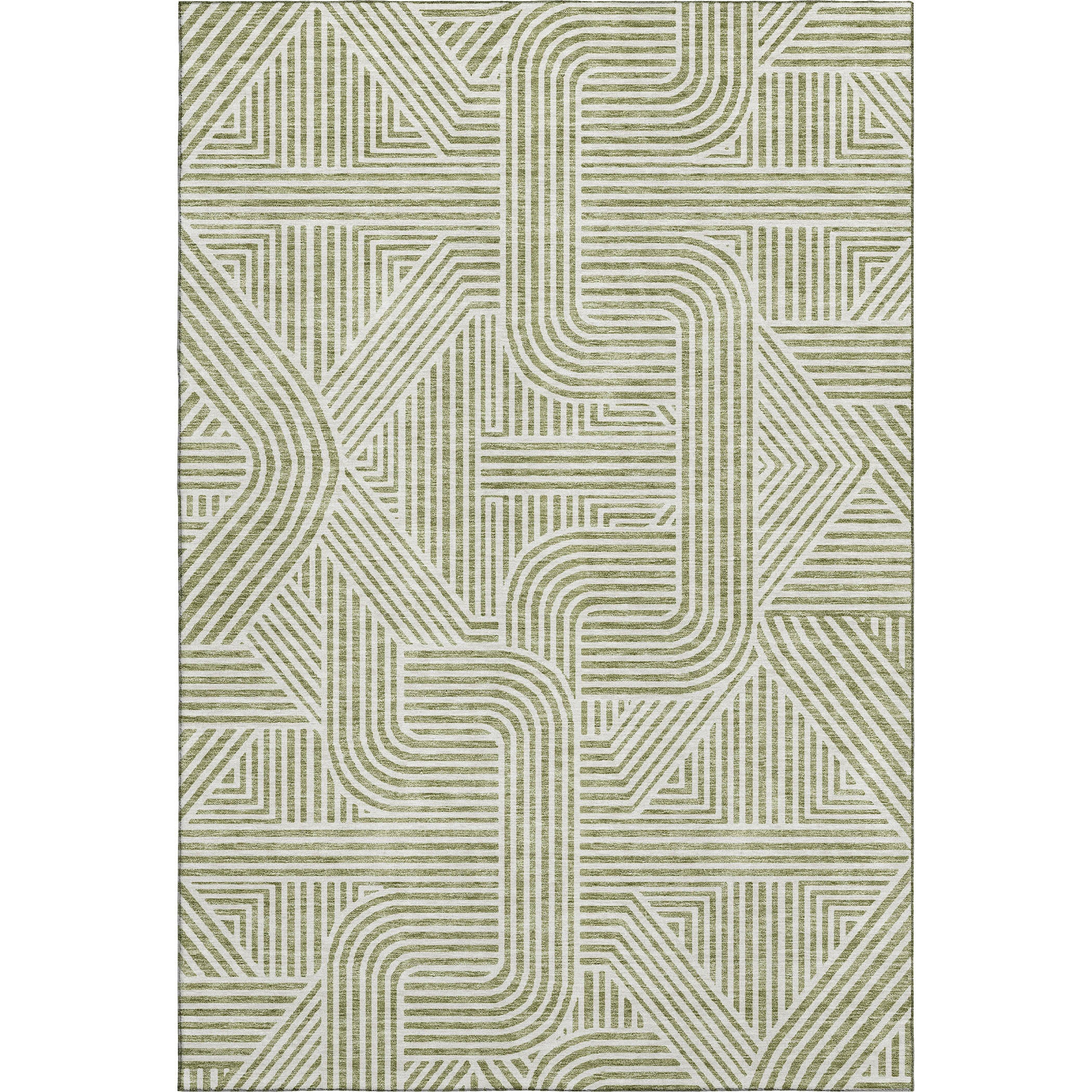 Prague Machine Washable Transitional Aloe Green Rug 2'6" x 3'10" #shape_Rectangle