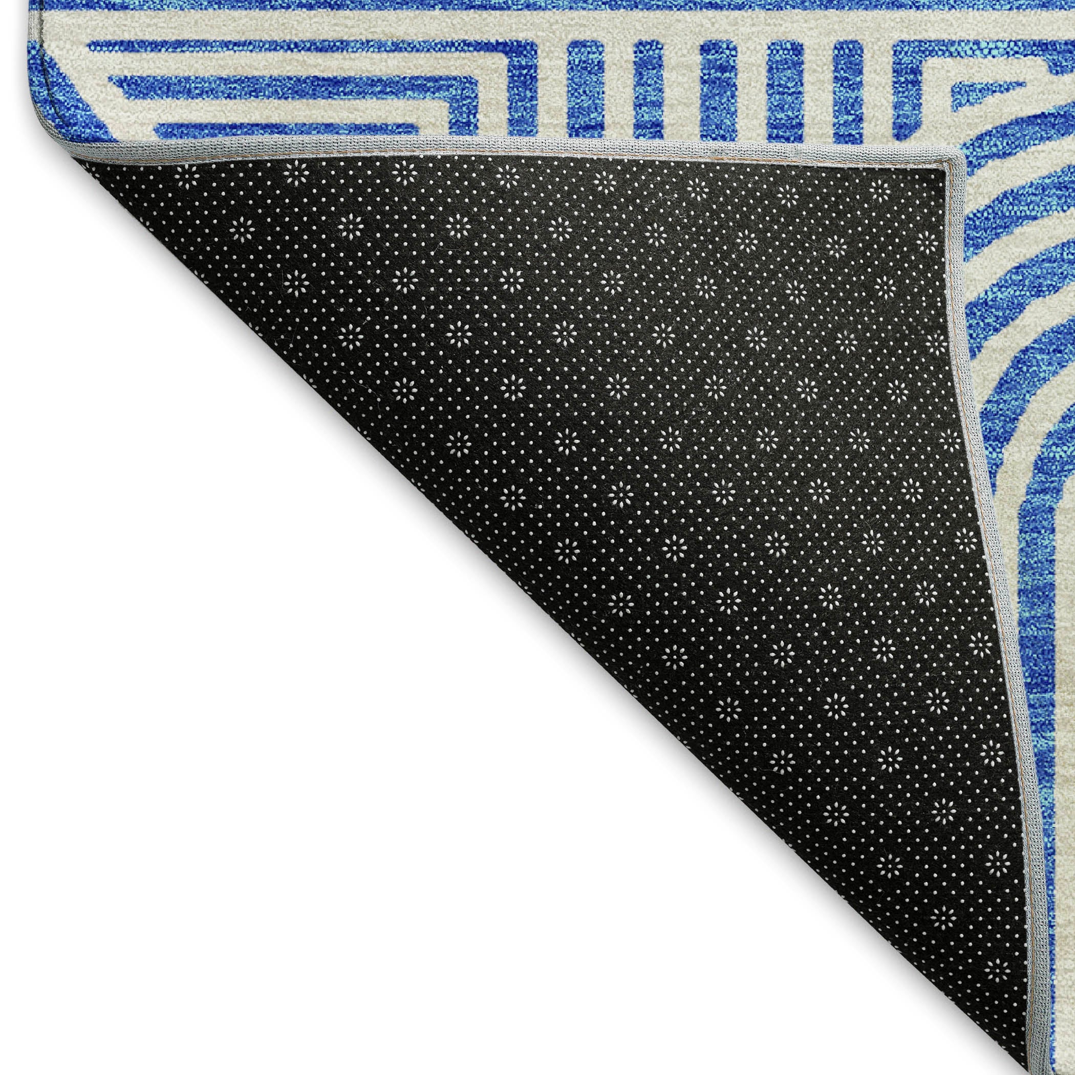 Prague Machine Washable Transitional Blue Rug 1'8" x 2'6" #shape_Rectangle