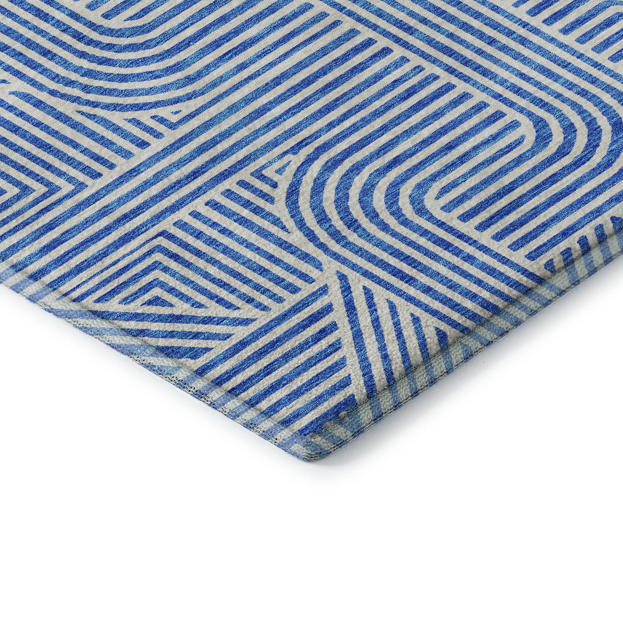 Prague Machine Washable Transitional Blue Rug 1'8" x 2'6" #shape_Rectangle