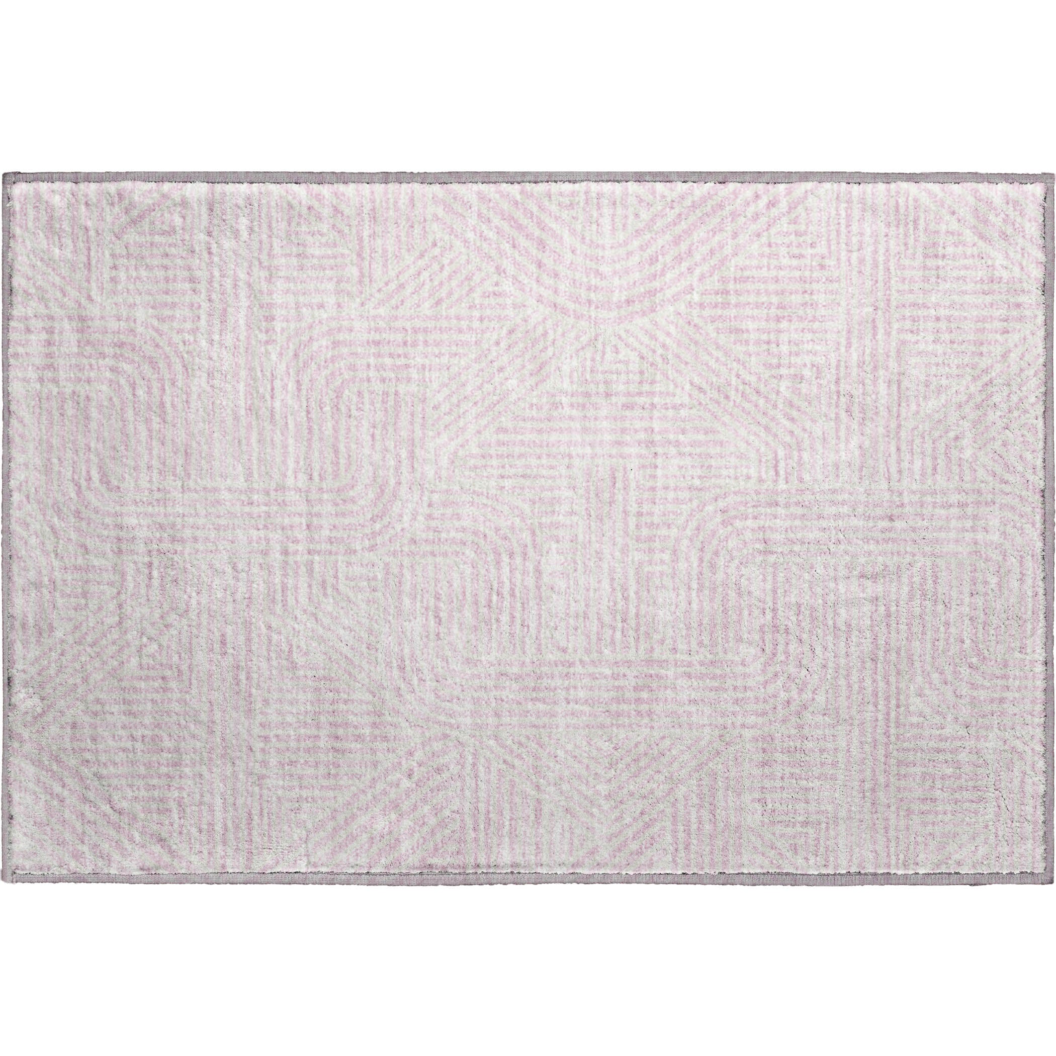Prague Machine Washable Transitional Pink Rug 1'8" x 2'6" #shape_Rectangle