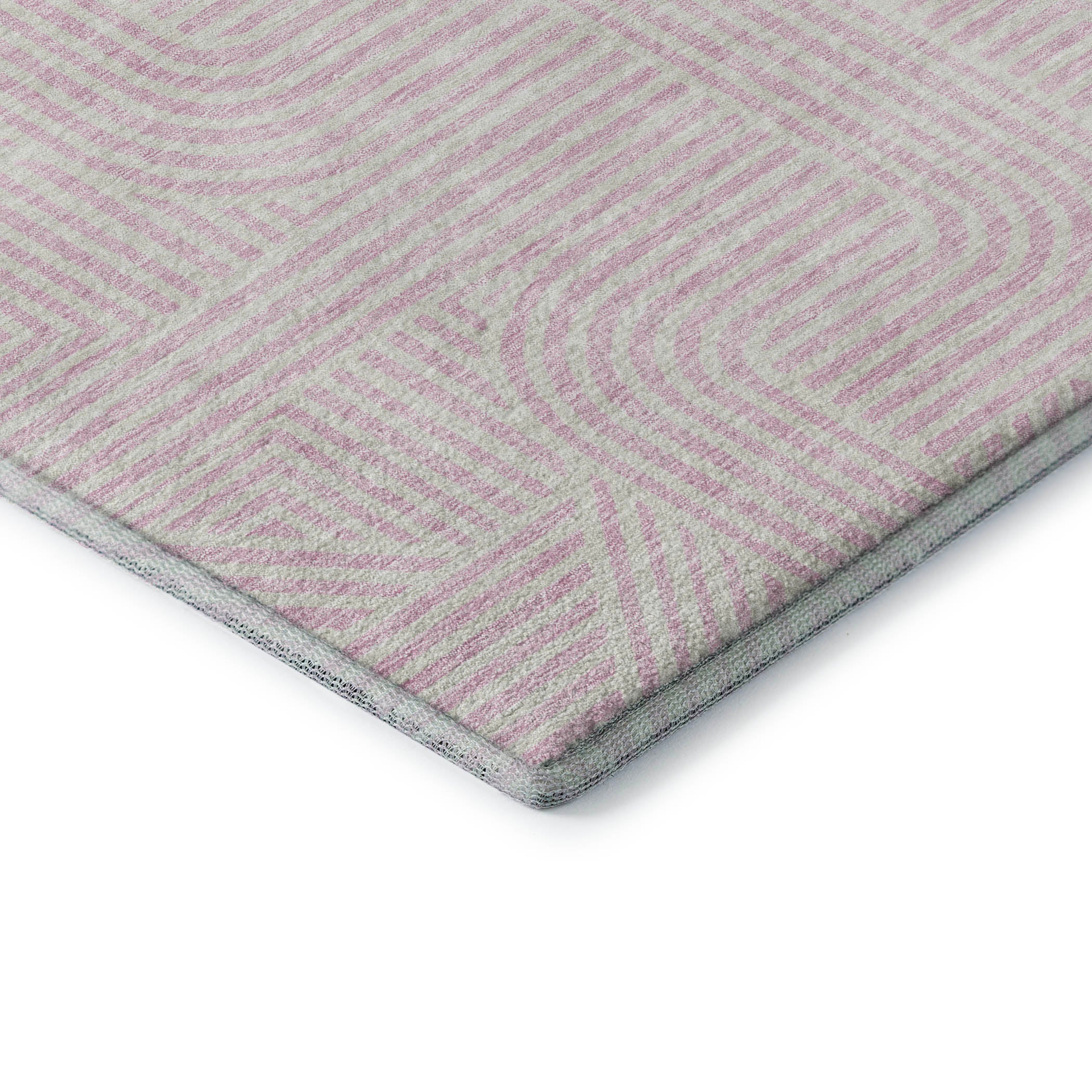 Prague Machine Washable Transitional Pink Rug 1'8" x 2'6" #shape_Rectangle