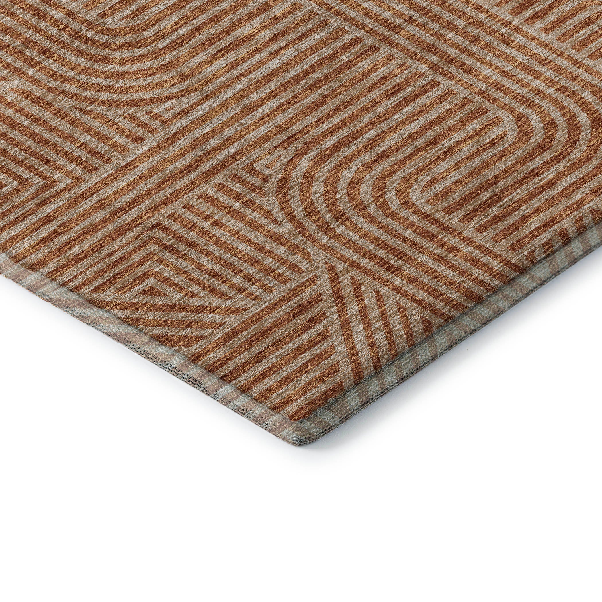 Prague Machine Washable Transitional Terracotta Orange Rug 1'8" x 2'6" #shape_Rectangle