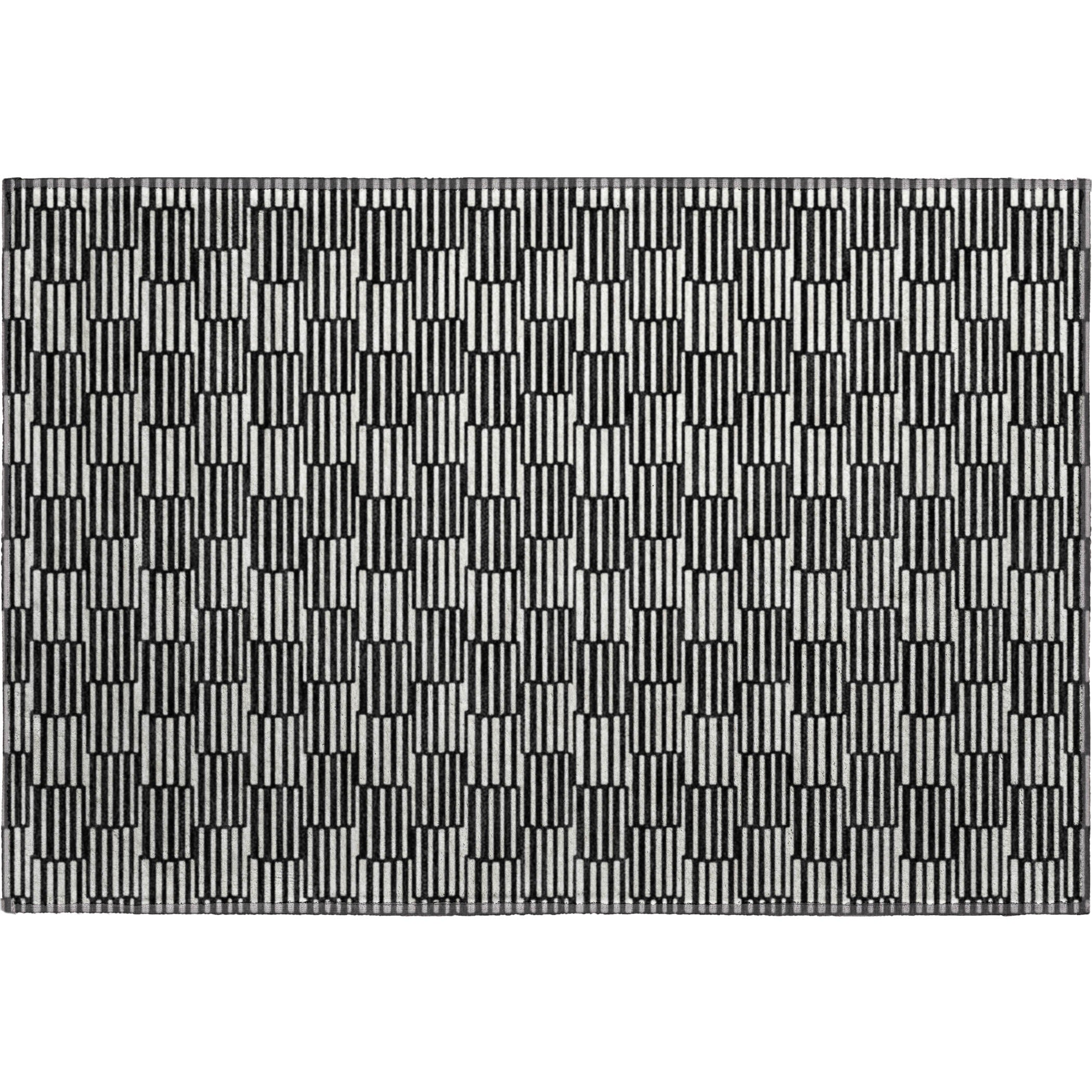 Vienna Machine Washable Transitional Black Rug 1'8" x 2'6" #shape_Rectangle