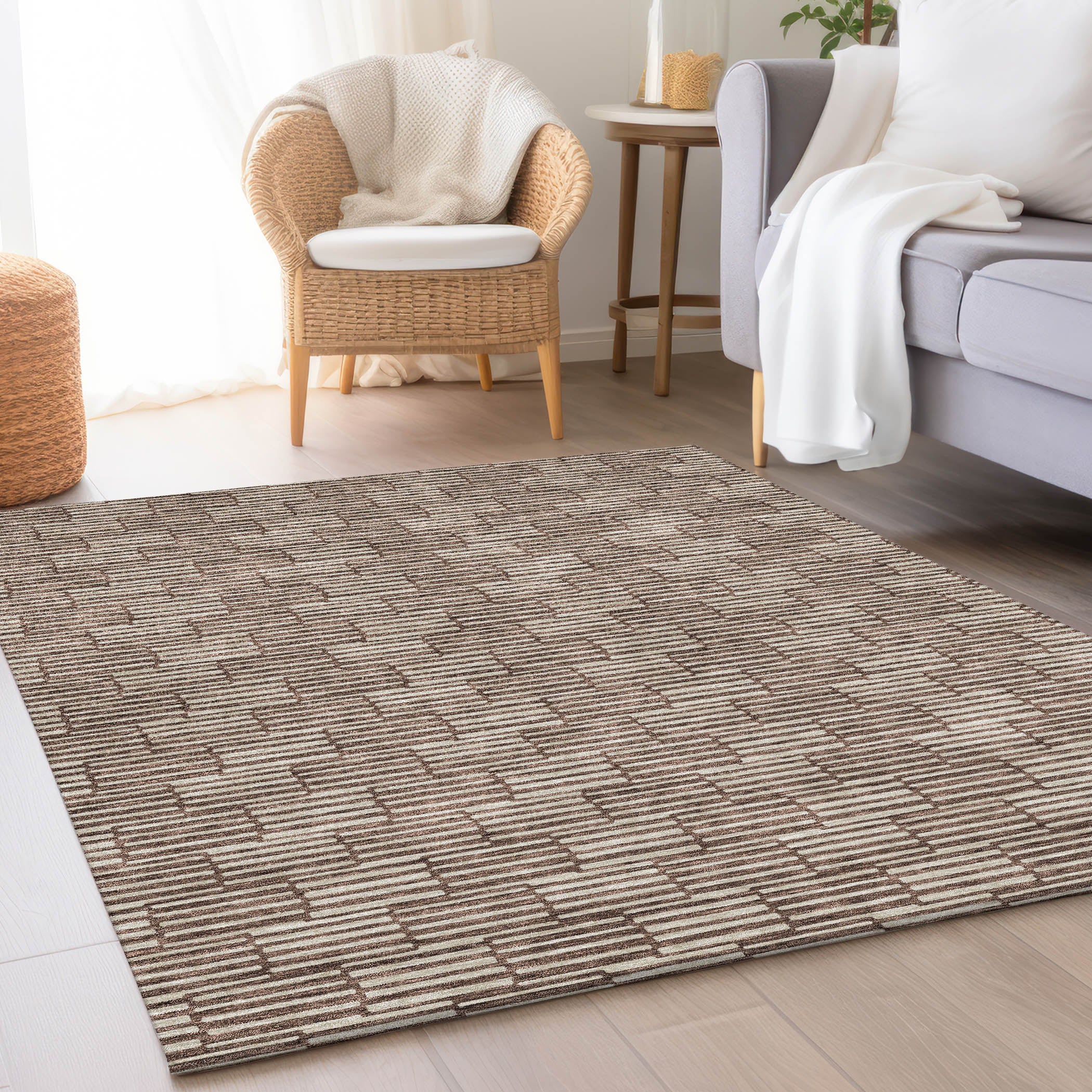 Vienna Machine Washable Transitional Brown Rug 2'6" x 3'10" #shape_Rectangle