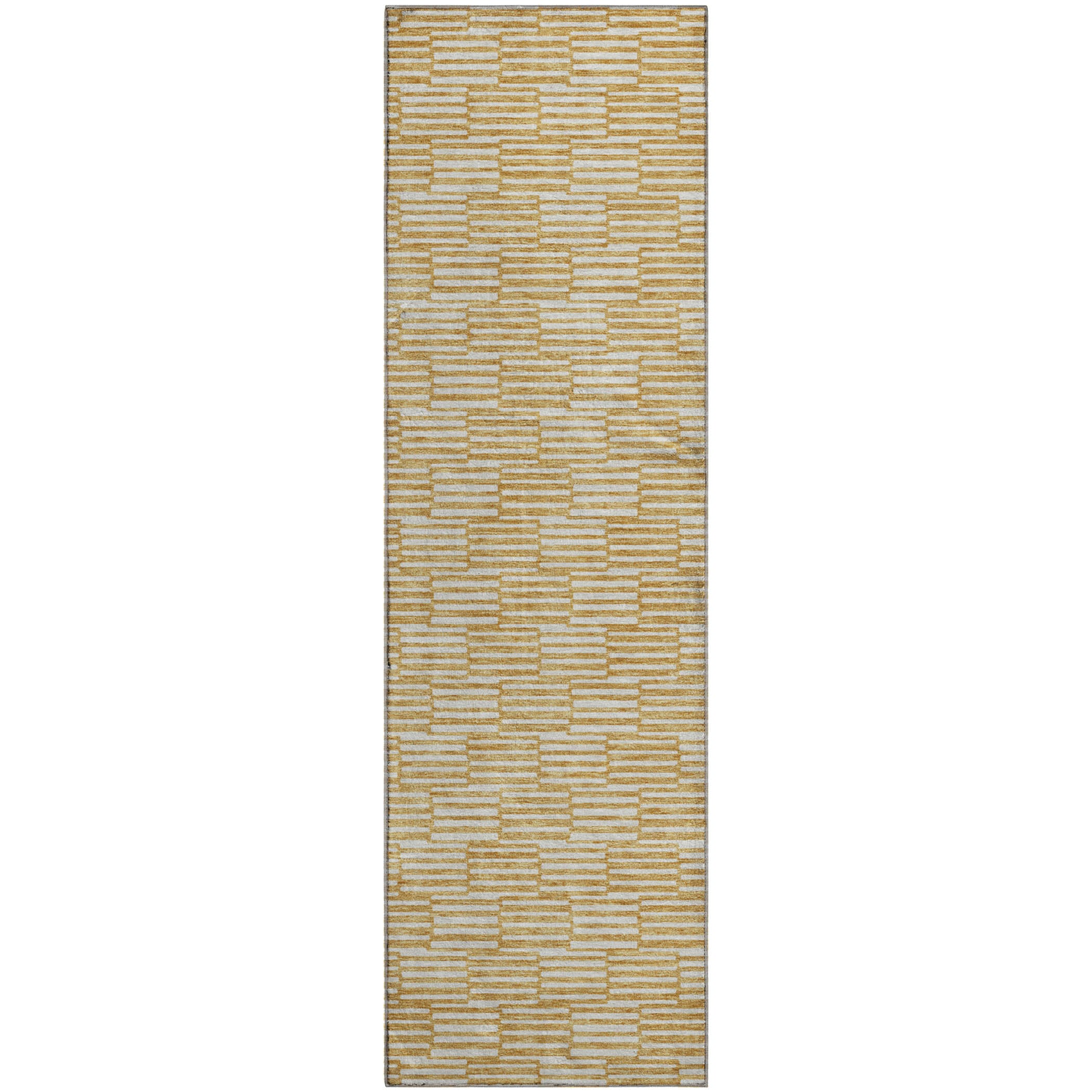 Vienna Machine Washable Transitional Gold Rug 2'3" x 7'6" #shape_Runner