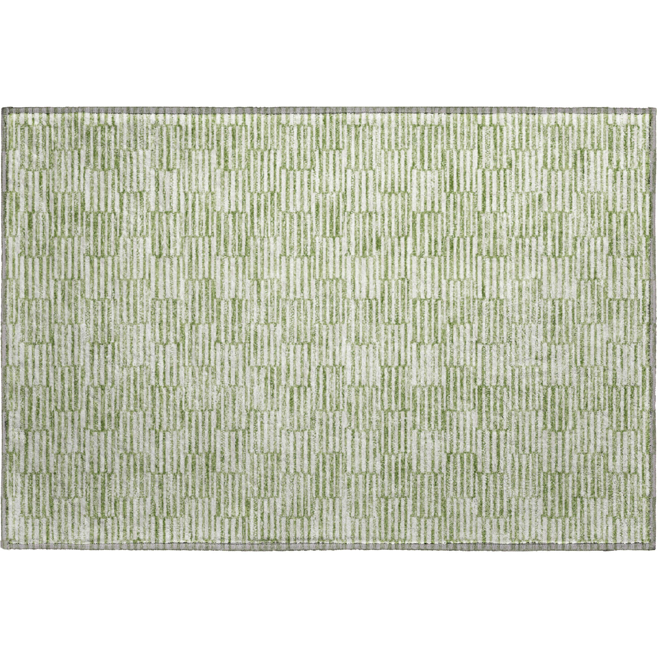 Vienna Machine Washable Transitional Green Rug 1'8" x 2'6" #shape_Rectangle