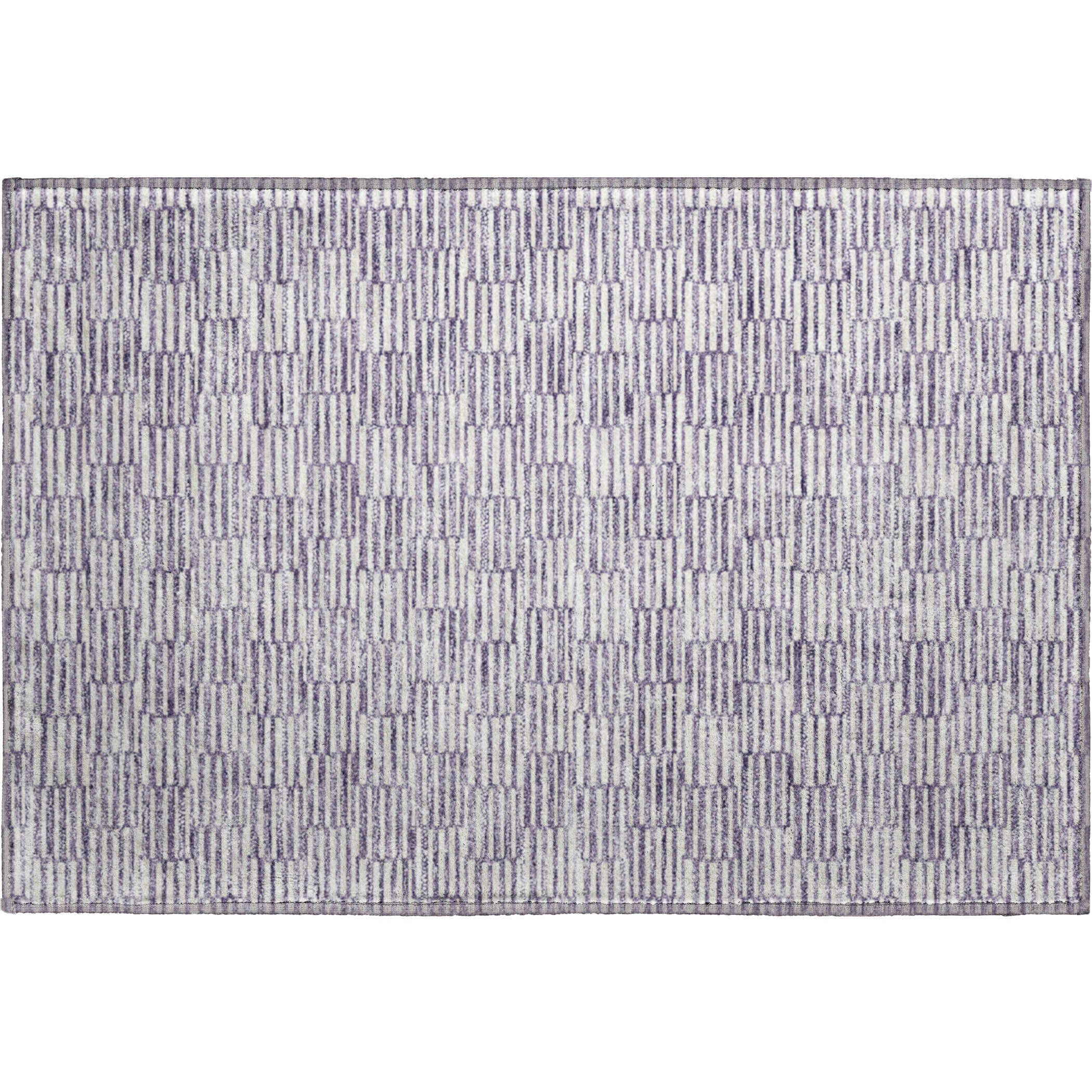 Vienna Machine Washable Transitional Lilac Purple Rug 1'8" x 2'6" #shape_Rectangle
