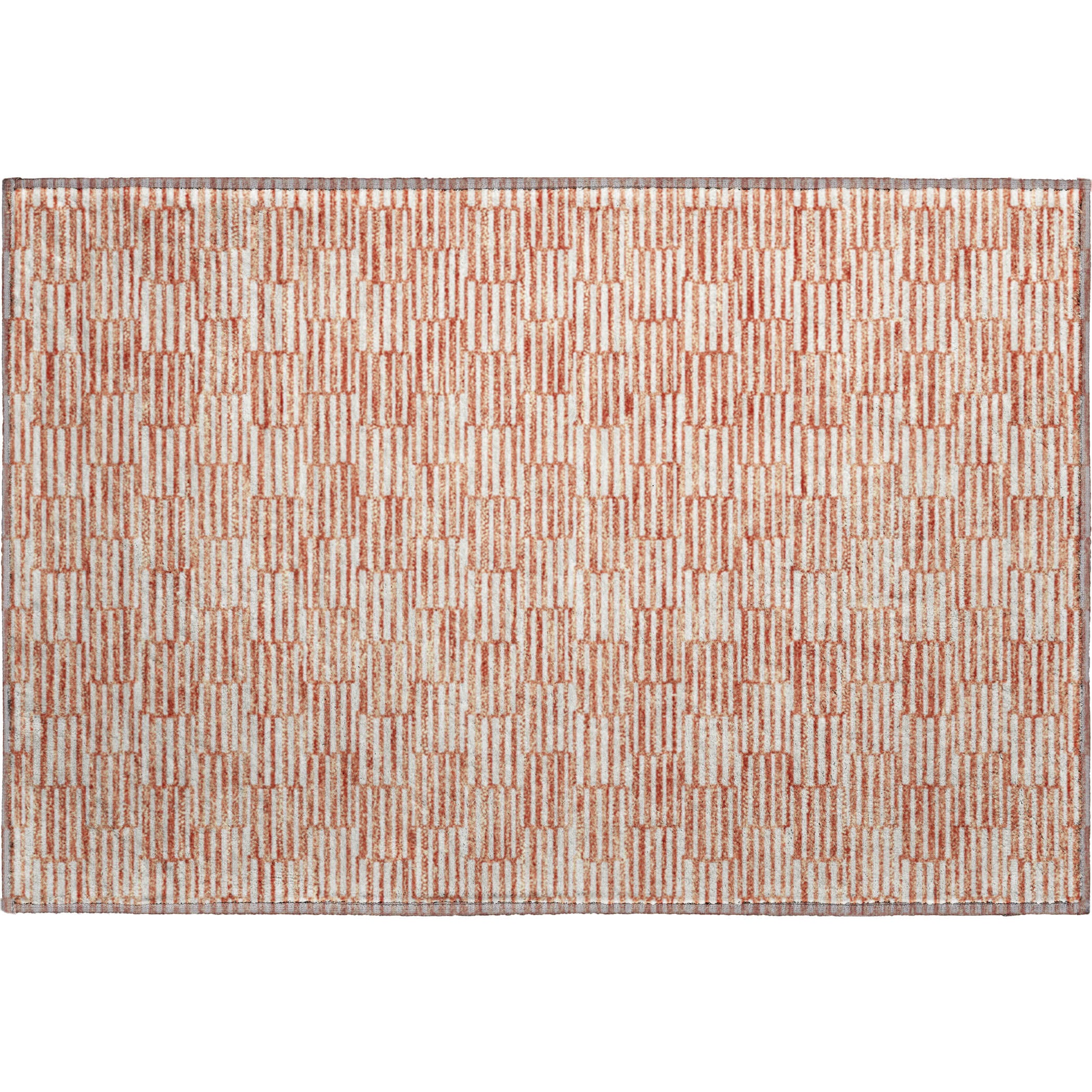 Vienna Machine Washable Transitional Salmon Orange Rug 1'8" x 2'6" #shape_Rectangle