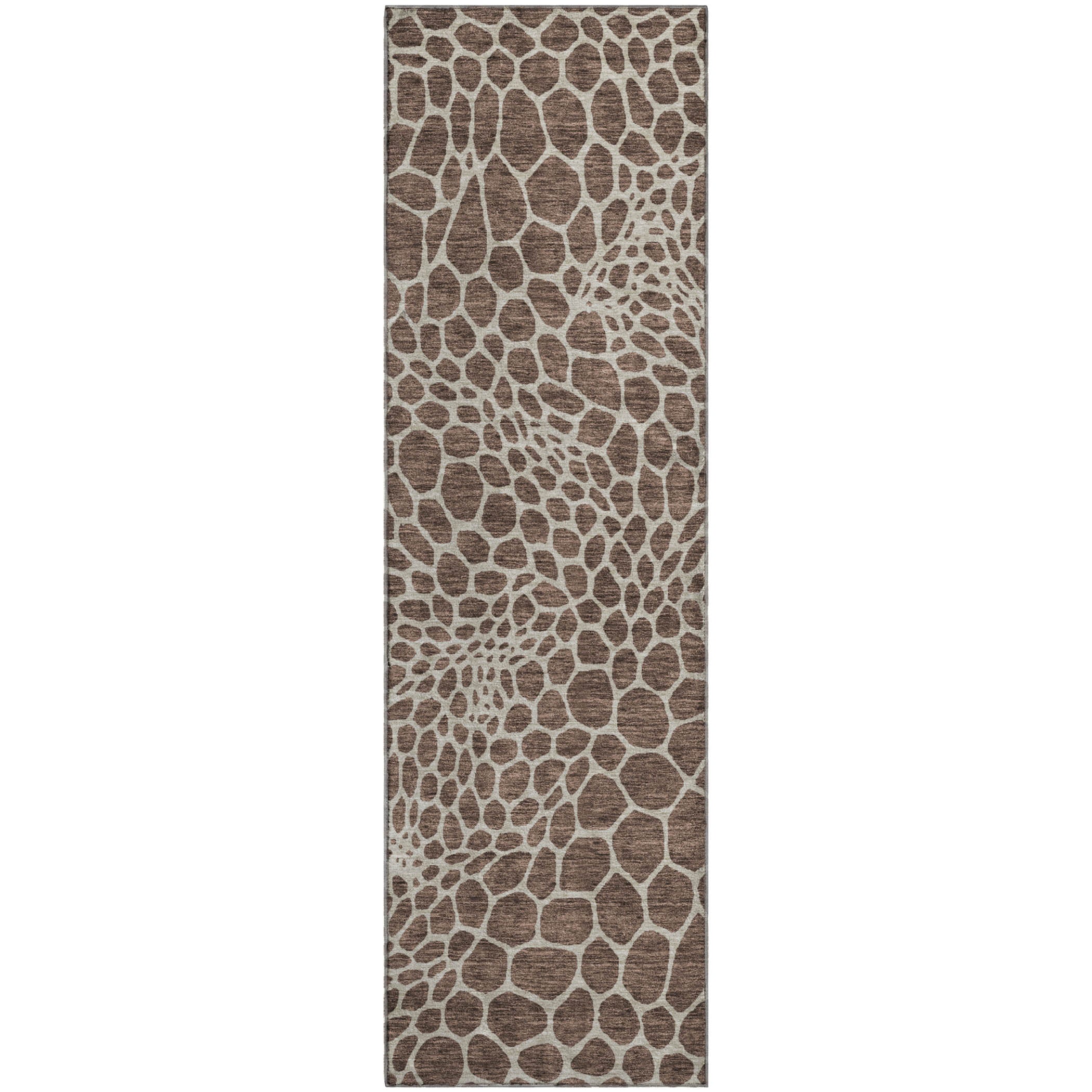 Rome Machine Washable Transitional Brown Rug 2'3" x 7'6" #shape_Runner