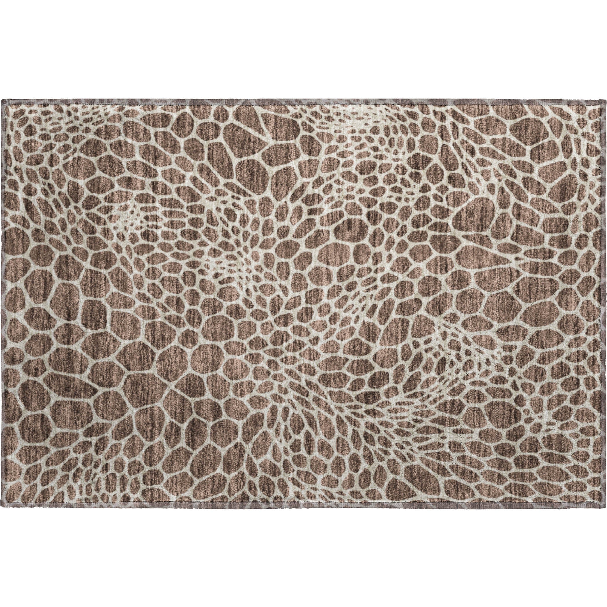 Rome Machine Washable Transitional Brown Rug 1'8" x 2'6" #shape_Rectangle