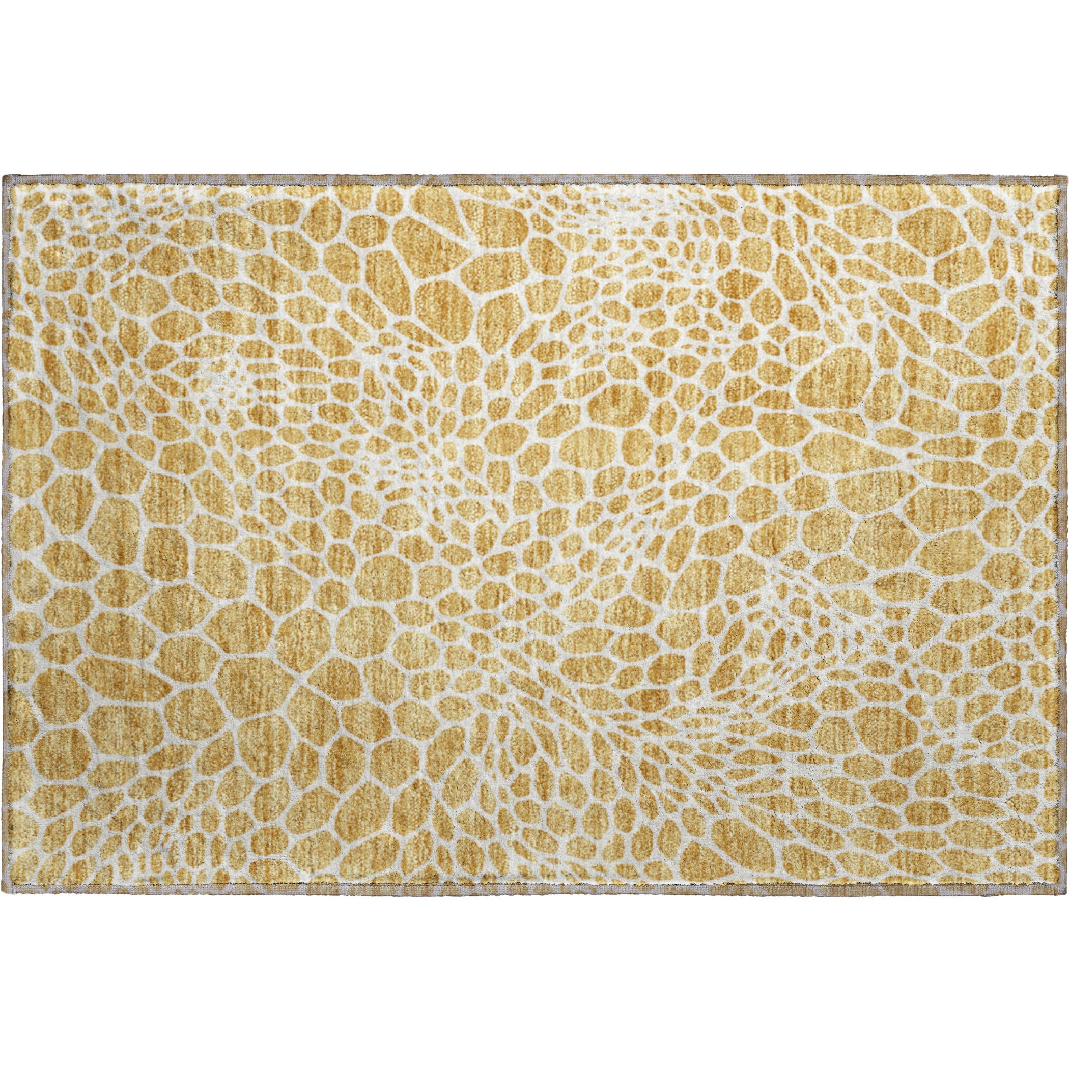Rome Machine Washable Transitional Gold Rug 1'8" x 2'6" #shape_Rectangle