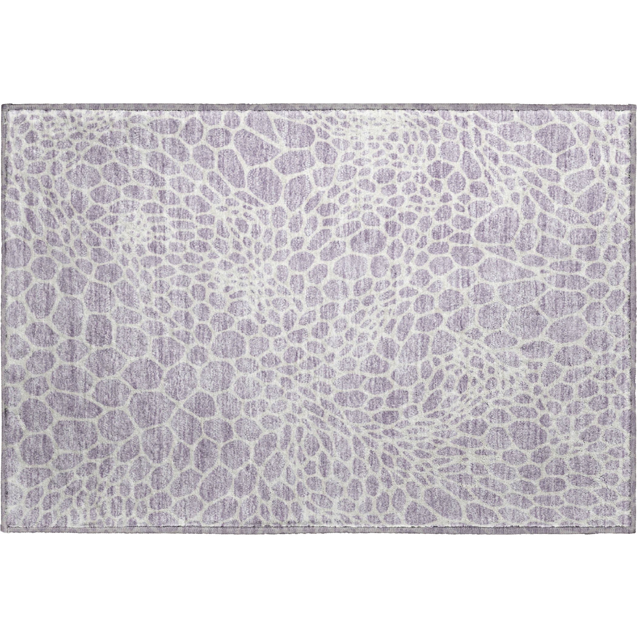 Rome Machine Washable Transitional Lilac Purple Rug 1'8" x 2'6" #shape_Rectangle