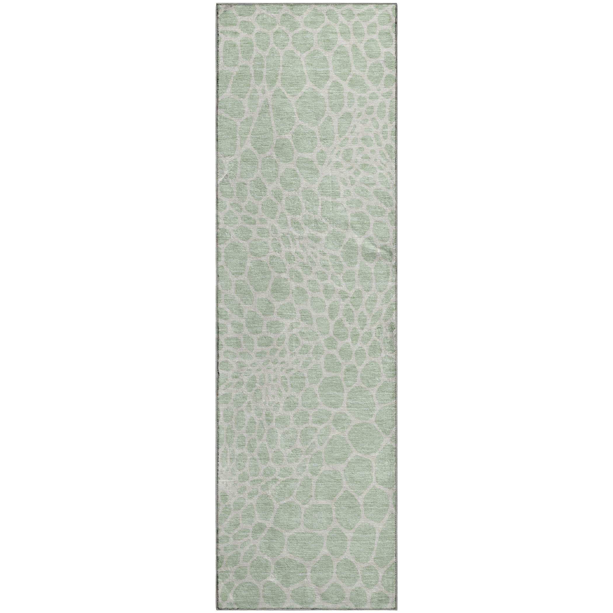 Rome Machine Washable Transitional Mint Green Rug 2'3" x 7'6" #shape_Runner
