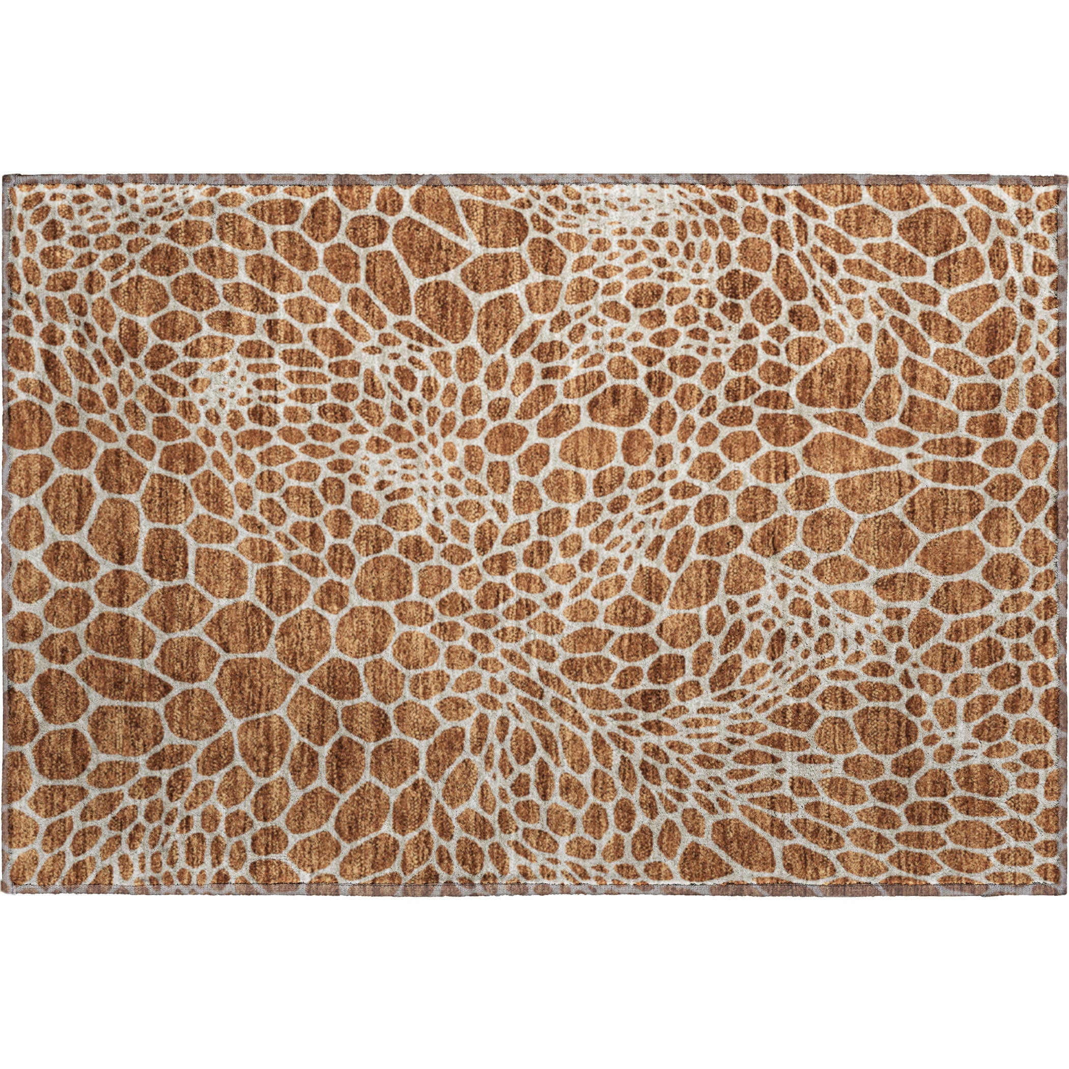 Rome Machine Washable Transitional Paprika Orange Rug 1'8" x 2'6" #shape_Rectangle