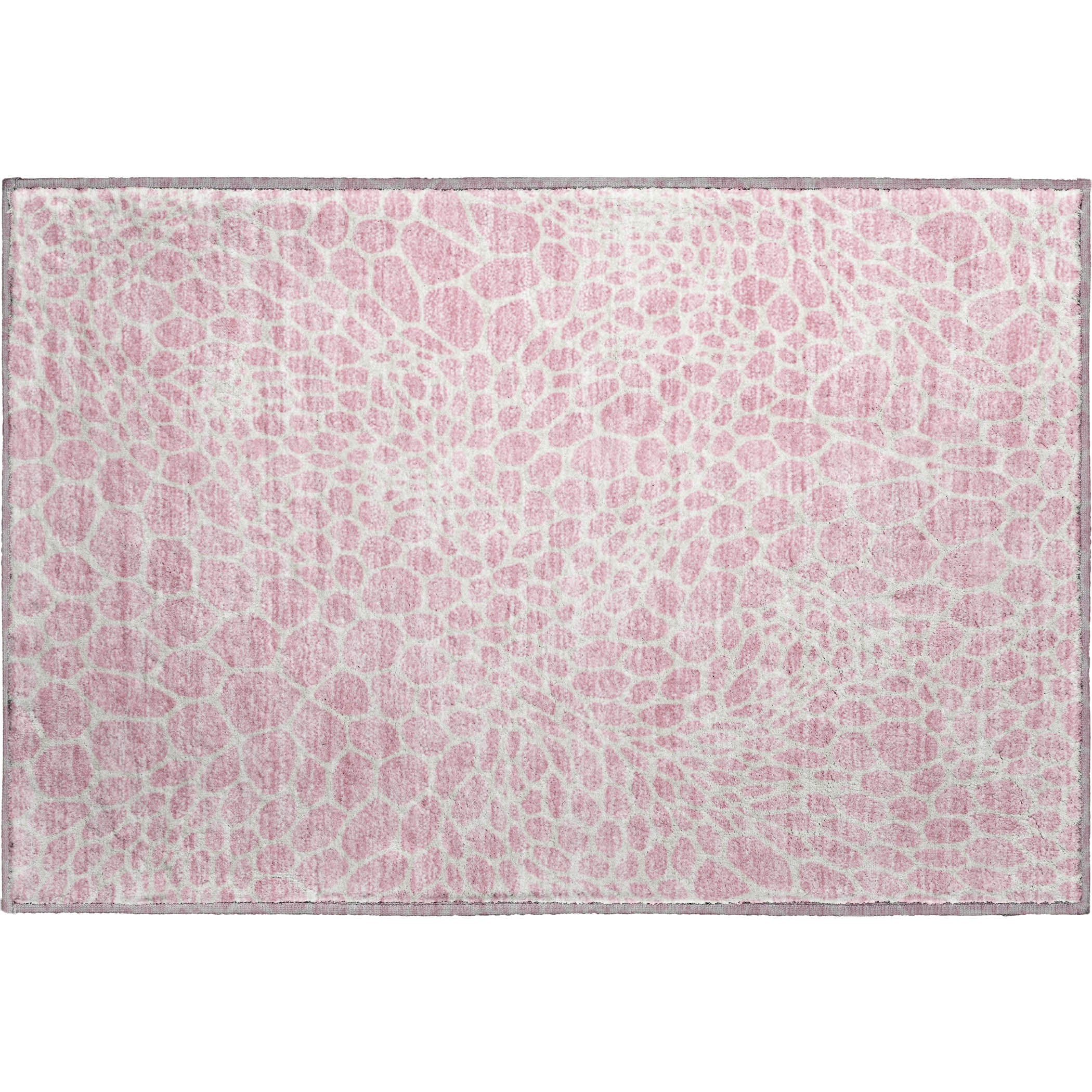 Rome Machine Washable Transitional Pink Rug 1'8" x 2'6" #shape_Rectangle
